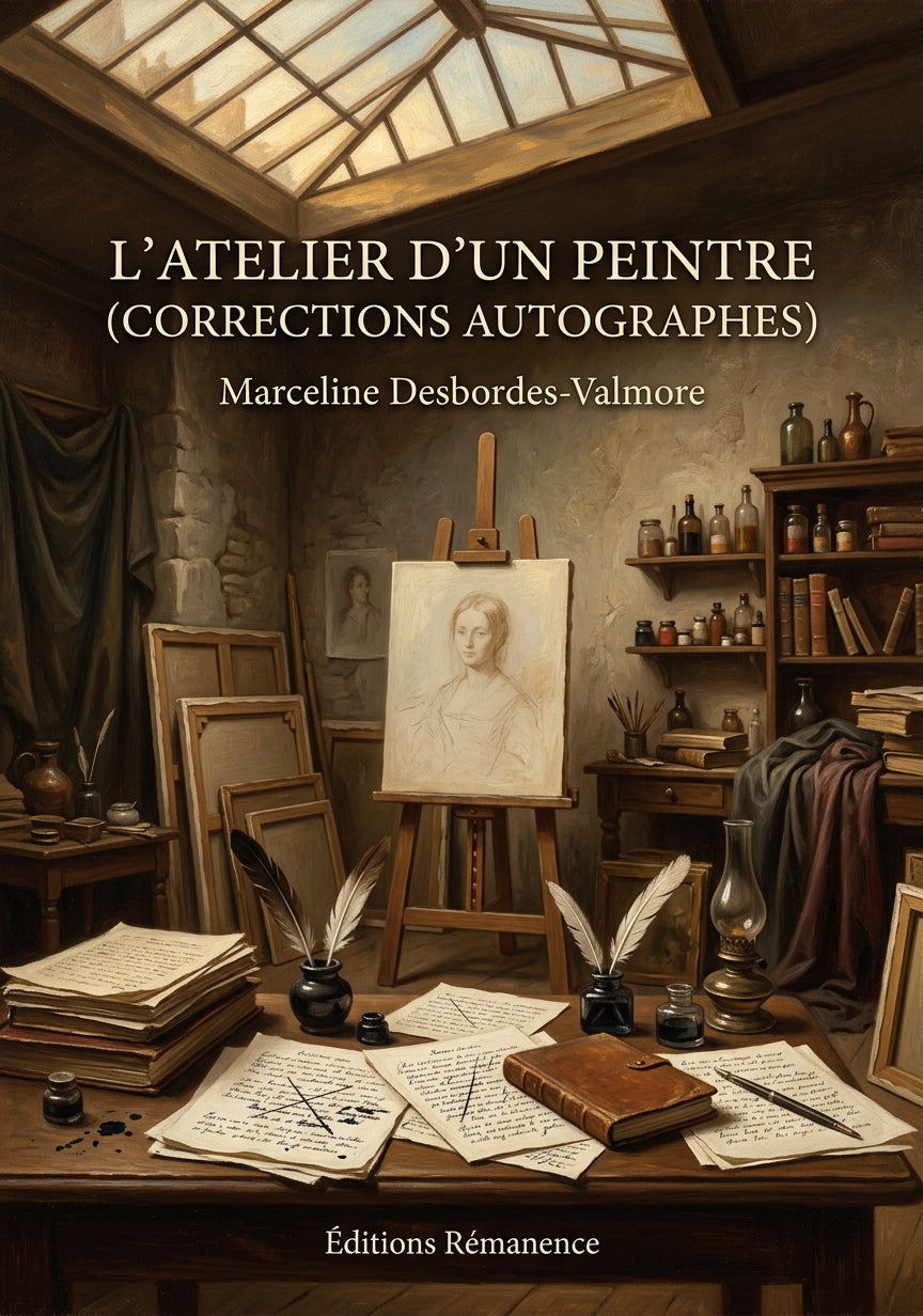 Livre L’Atelier d’un peintre (corrections autographes) par Marceline Desbordes-Valmore - Couverture - Editions Remanence