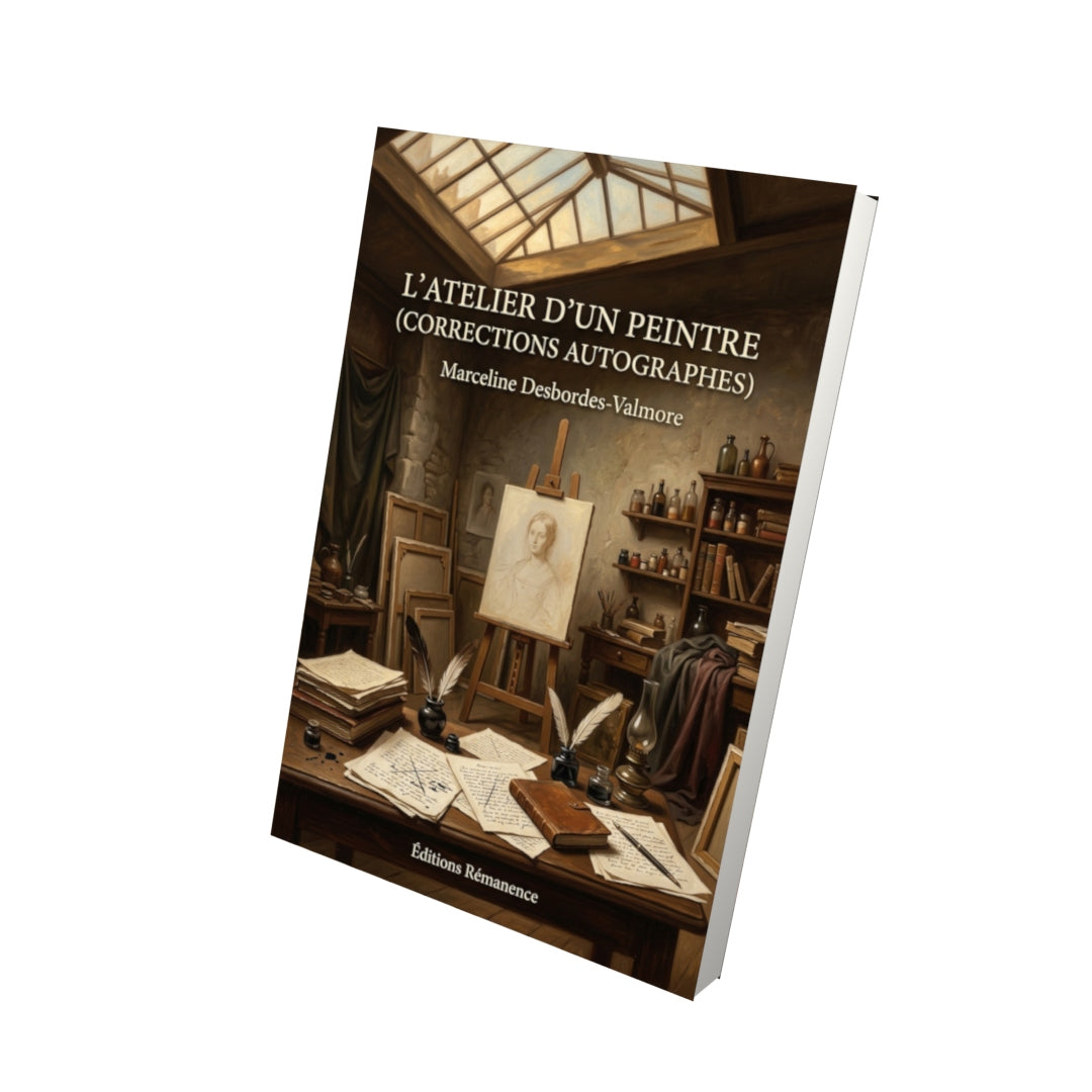Livre L’Atelier d’un peintre (corrections autographes) par Marceline Desbordes-Valmore - Vue 3D - Editions Remanence