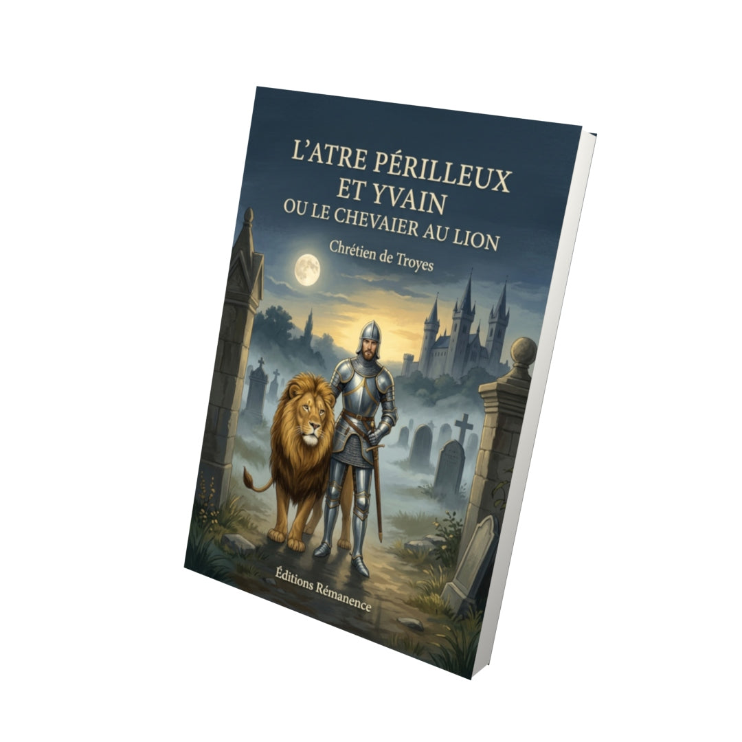 Livre L’Atre périlleux et Yvain ou le Chevalier au Lion par Chrétien de Troyes - Vue 3D - Editions Remanence