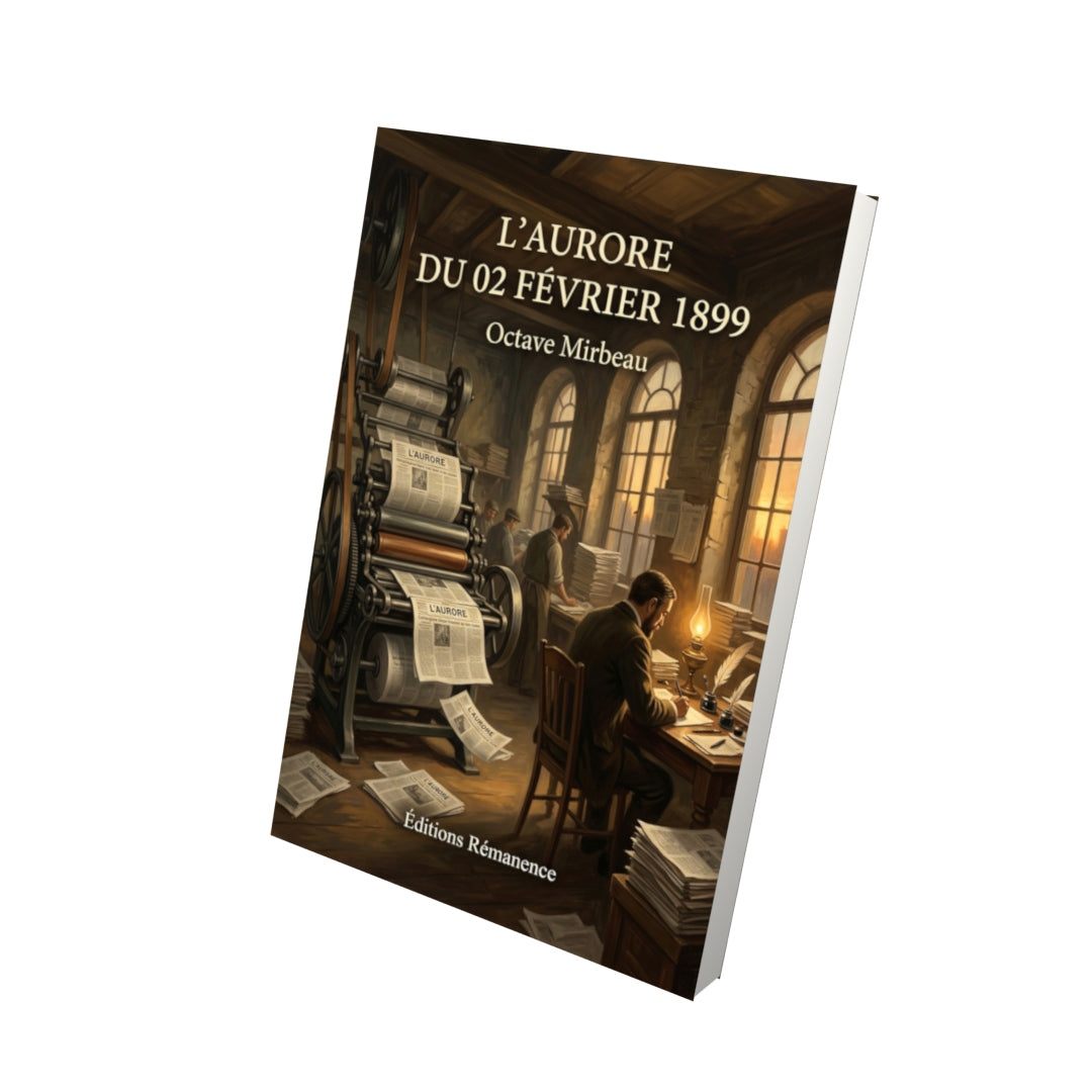 Livre L’Aurore du 02 février 1899 par Octave Mirbeau - Vue 3D - Editions Remanence