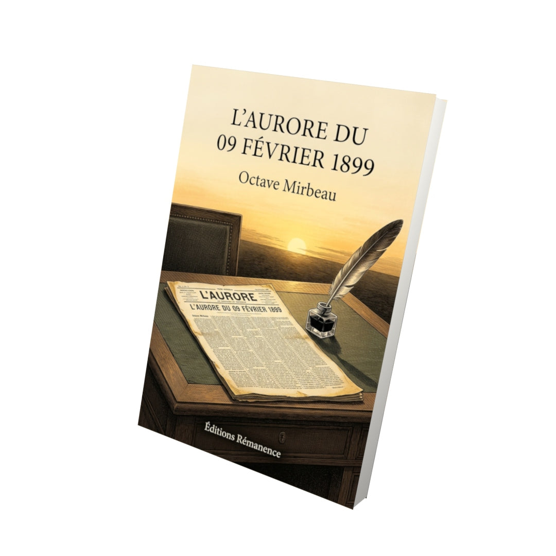 Livre L’Aurore du 09 février 1899 par Octave Mirbeau - Vue 3D - Editions Remanence