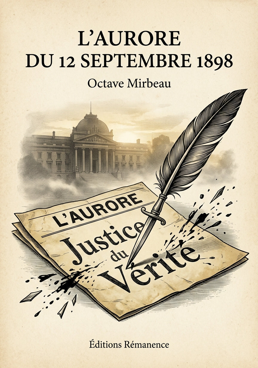 Livre L’Aurore du 12 septembre 1898 par Octave Mirbeau - Couverture - Editions Remanence