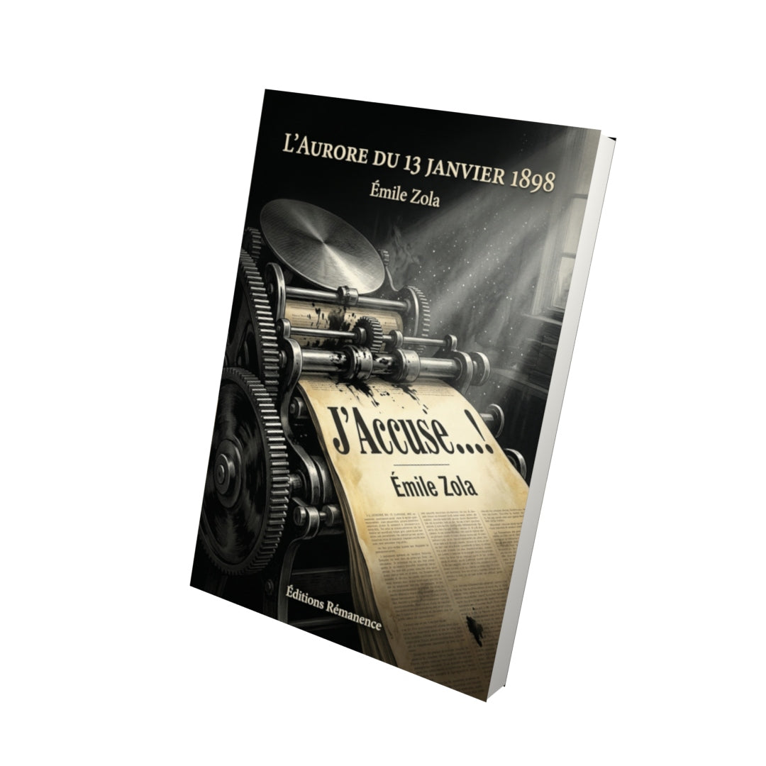 Livre L’Aurore du 13 janvier 1898 par Émile Zola - Vue 3D - Editions Remanence