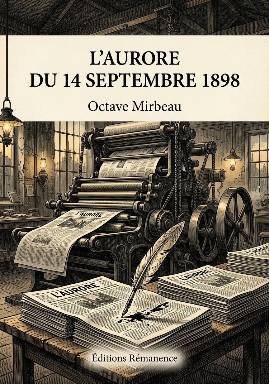 Livre L’Aurore du 14 septembre 1898 par Octave Mirbeau - Couverture - Editions Remanence