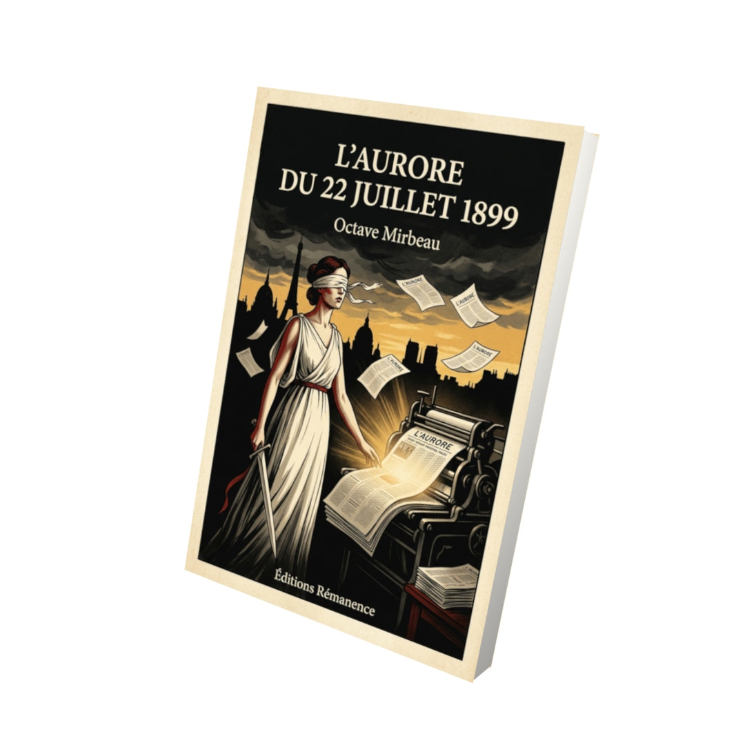 Livre L’Aurore du 22 juillet 1899 par Octave Mirbeau - Vue 3D - Editions Remanence