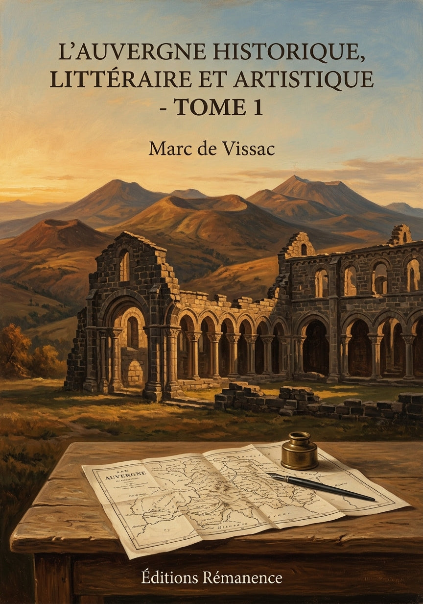 Livre L’Auvergne historique, littéraire et artistique - Tome 1 par Marc de Vissac - Couverture - Editions Remanence