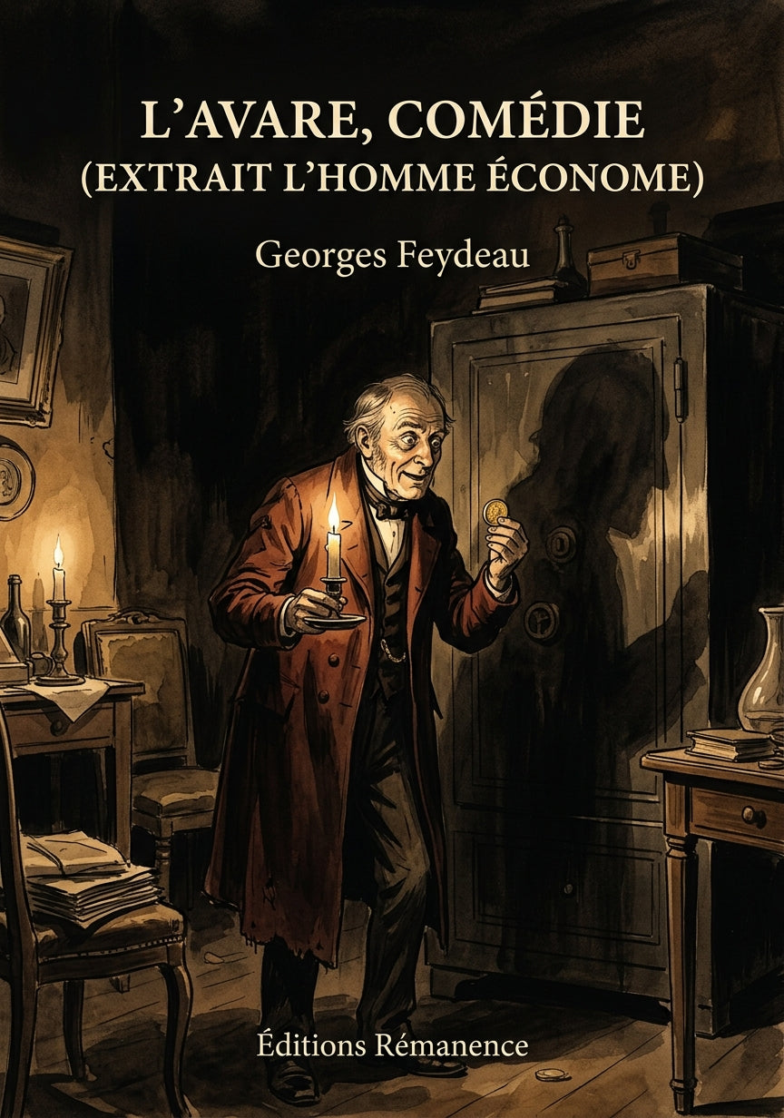 Livre L’Avare, comédie (extrait L’Homme économe) par Georges Feydeau - Couverture - Editions Remanence