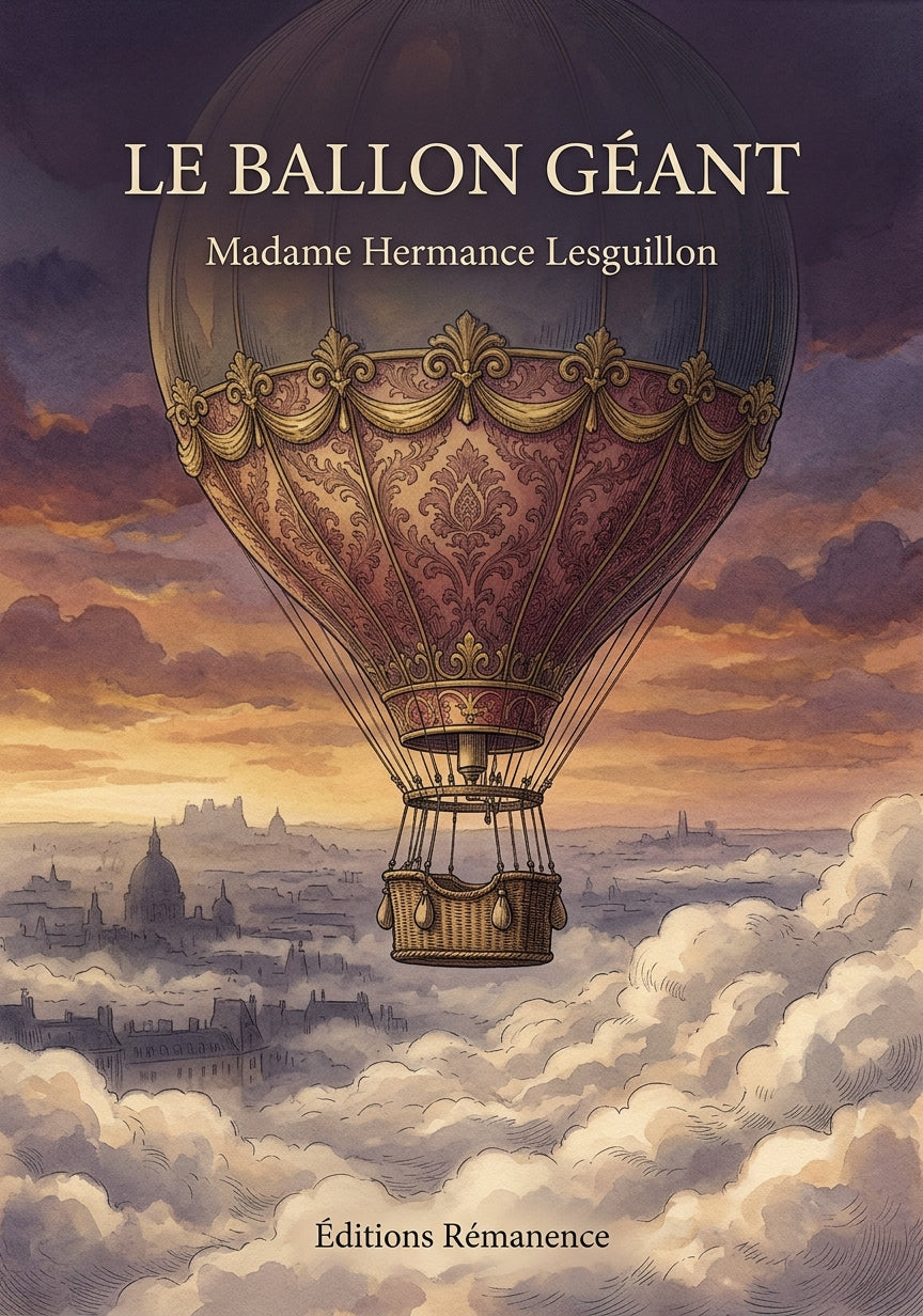 Livre Le Ballon géant par Madame Hermance Lesguillon - Couverture - Editions Remanence