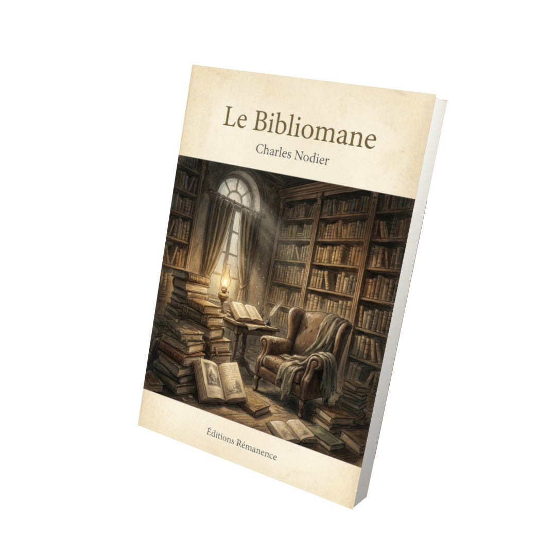 Livre Le Bibliomane – Charles Nodier - Vue 3D - Editions Remanence