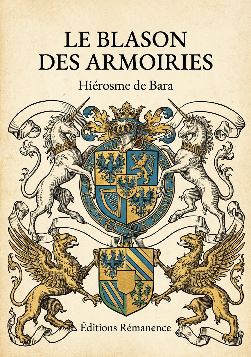 Livre Le Blason des Armoiries par Hiérosme de Bara - Couverture - Editions Remanence