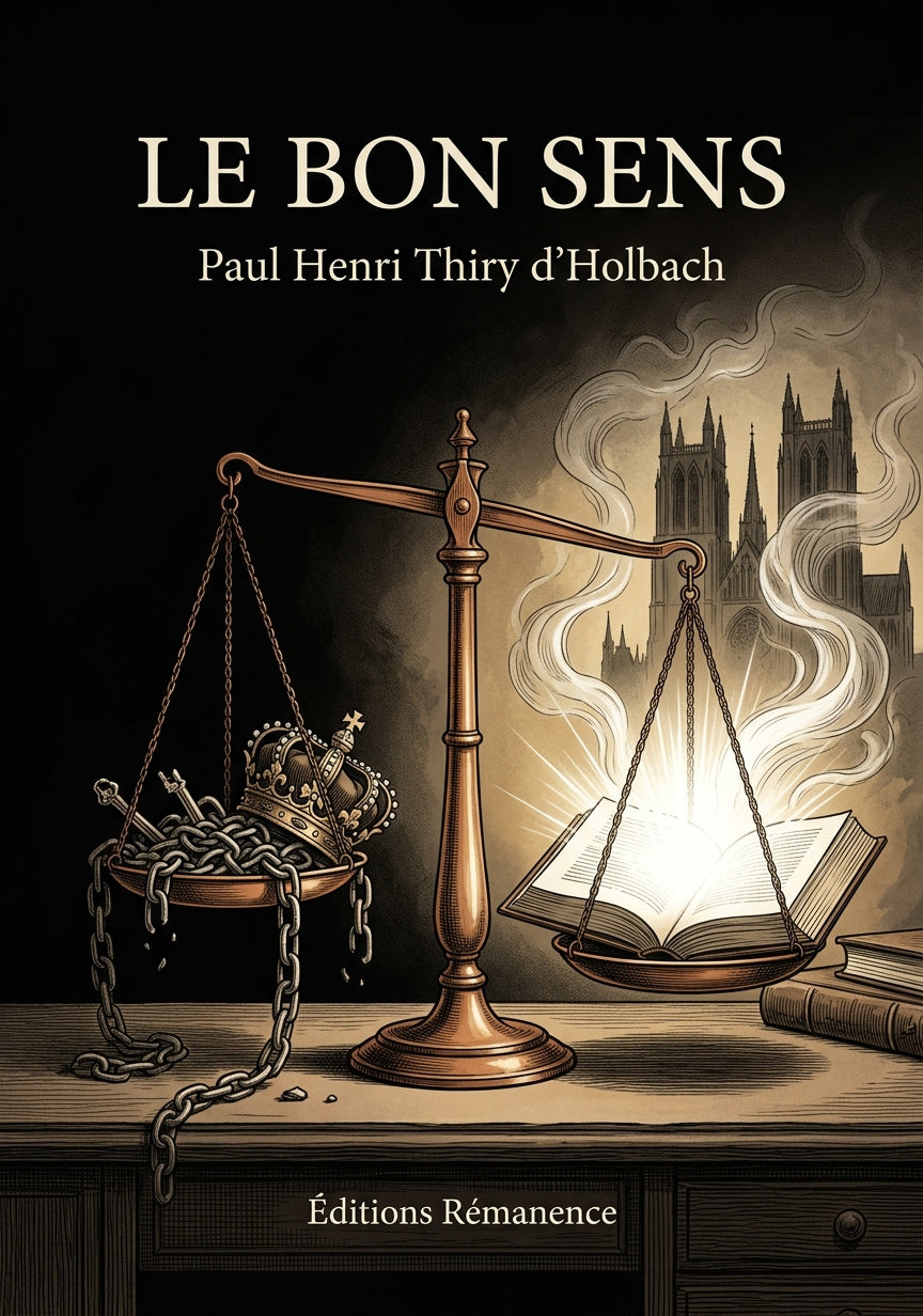 Livre Le Bon Sens par Paul Henri Thiry d’Holbach - Couverture - Editions Remanence