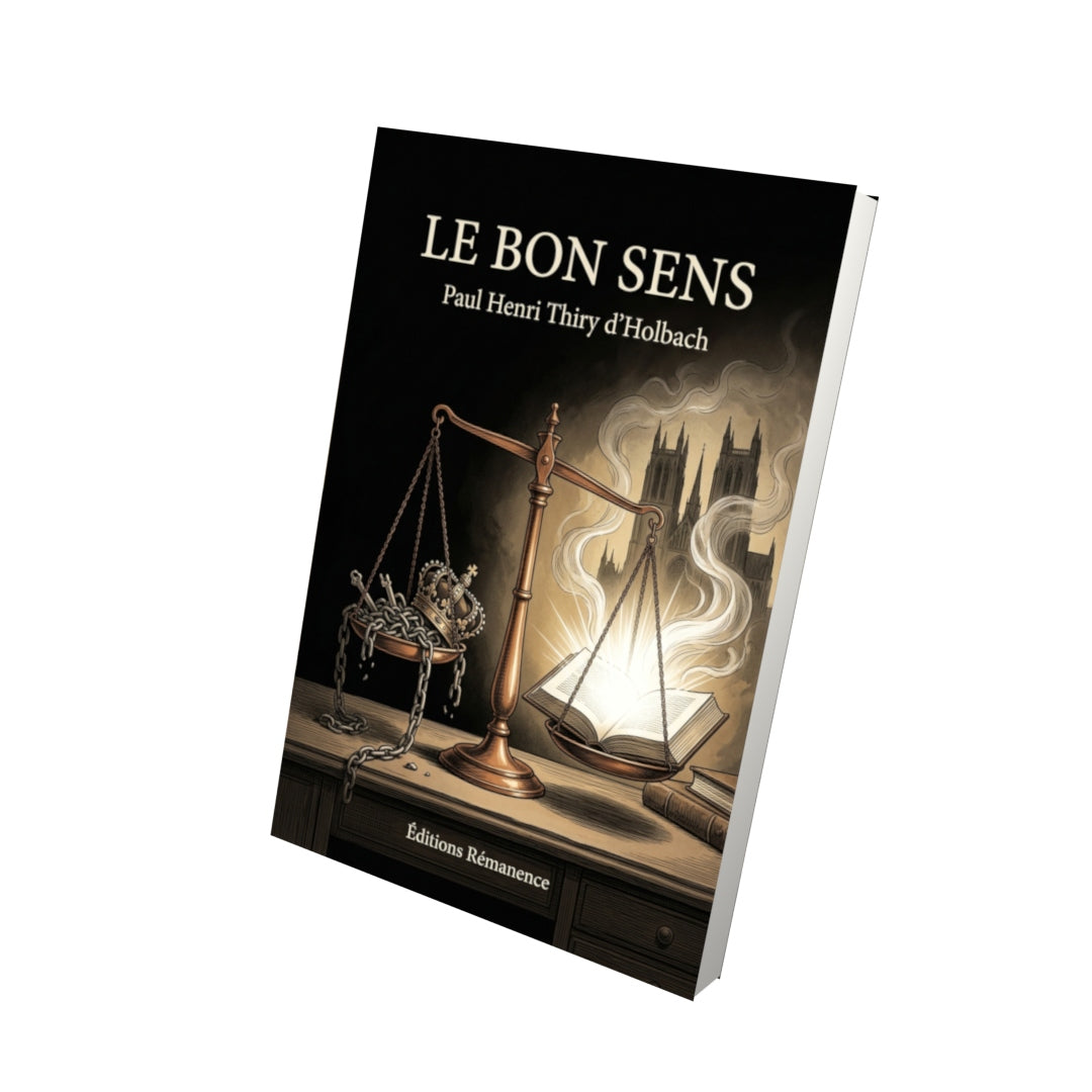 Livre Le Bon Sens par Paul Henri Thiry d’Holbach - Vue 3D - Editions Remanence