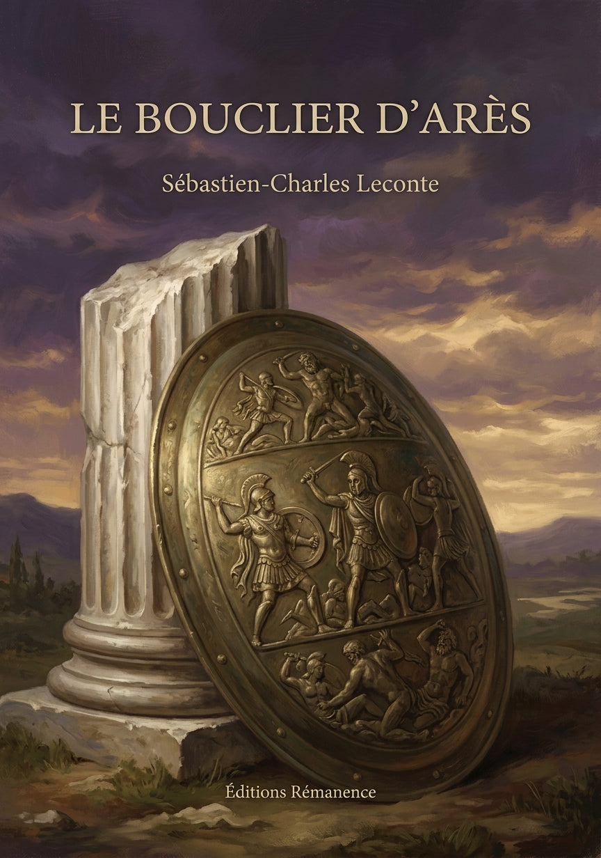 Livre Le Bouclier d’Arès par Sébastien-Charles Leconte - Couverture - Editions Remanence