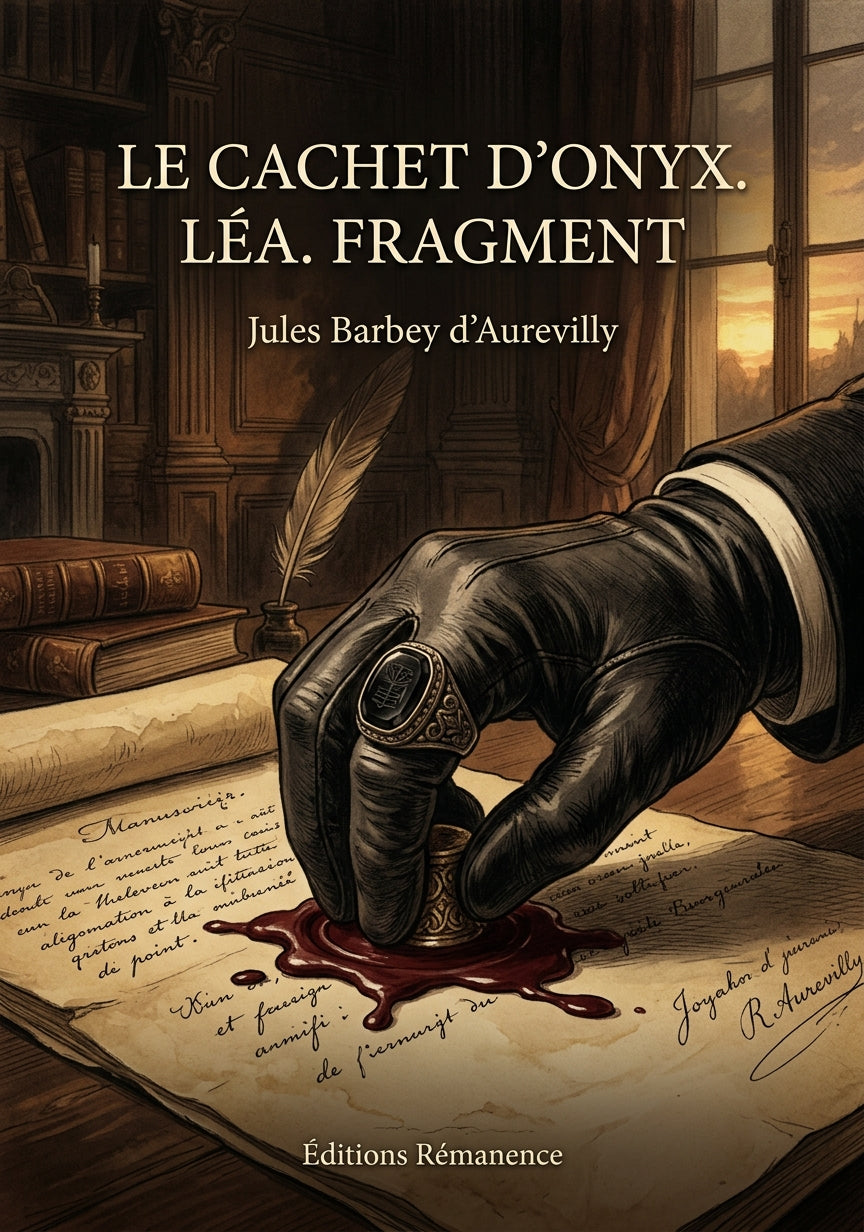 Livre Le Cachet d’onyx. Léa. Fragment par Jules Barbey d’Aurevilly - Couverture - Editions Remanence
