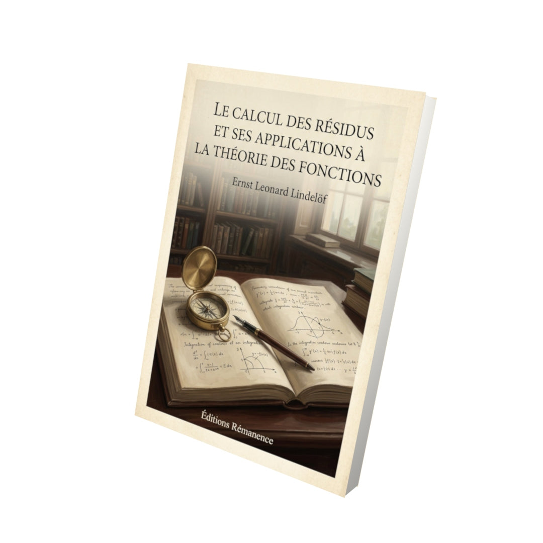 Livre Le calcul des résidus et ses applications à la théorie des fonctions - Ernst Leonard Lindelöf - Vue 3D - Editions Remanence