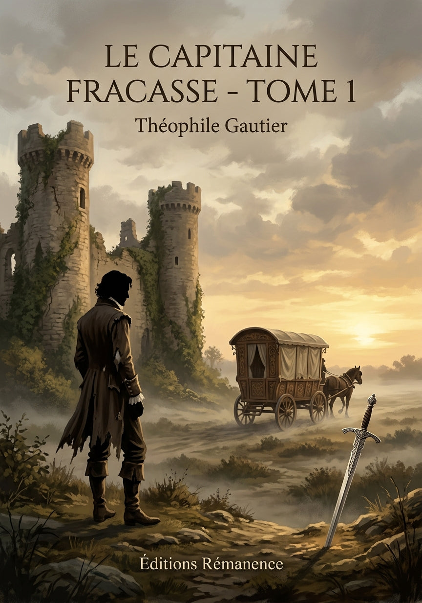 Livre Le Capitaine Fracasse - Tome 1 par Théophile Gautier - Couverture - Editions Remanence