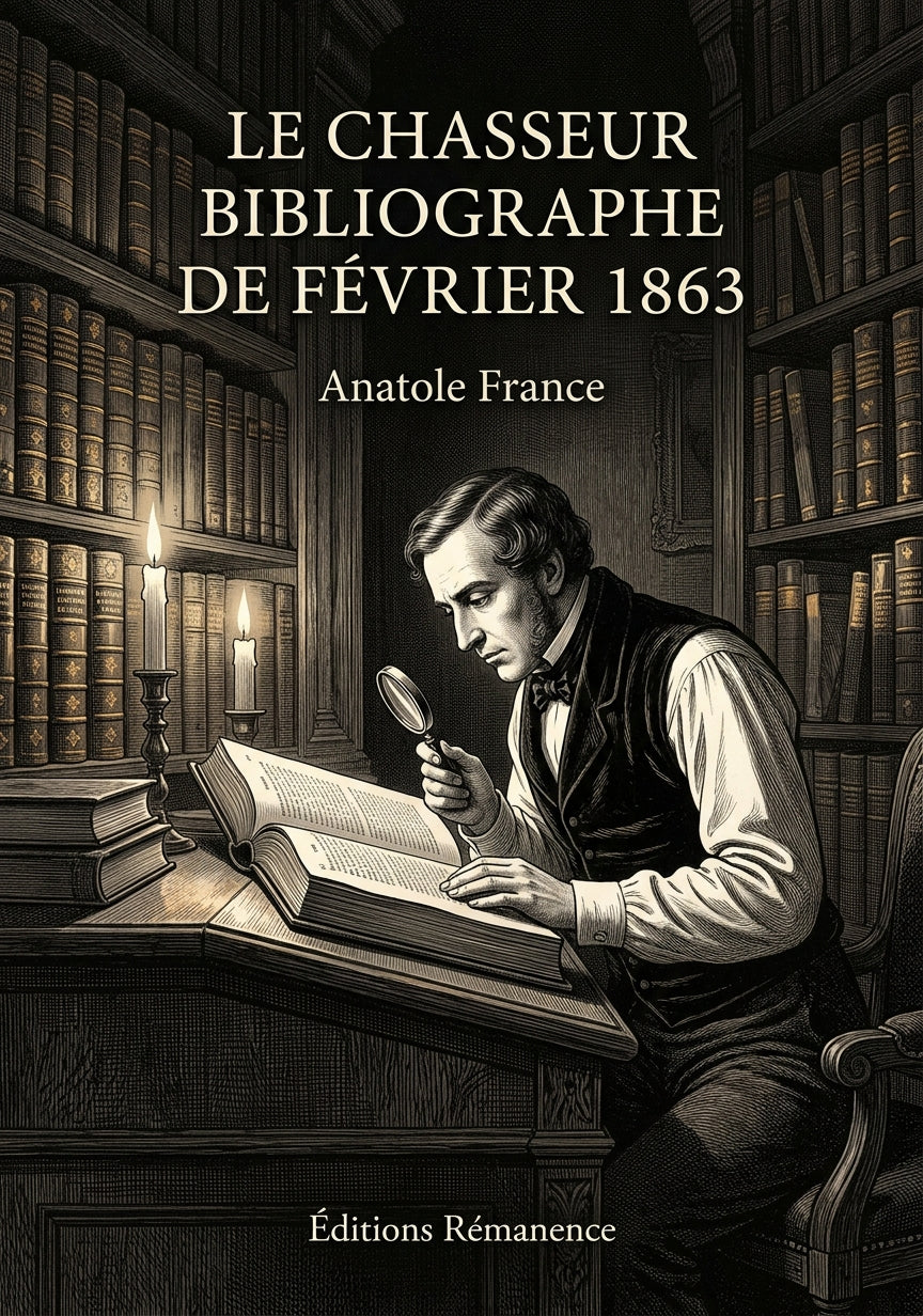 Livre Le Chasseur bibliographe de février 1863 par Anatole France - Couverture - Editions Remanence
