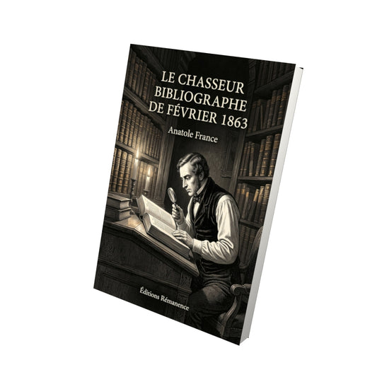 Livre Le Chasseur bibliographe de février 1863 par Anatole France - Vue 3D - Editions Remanence