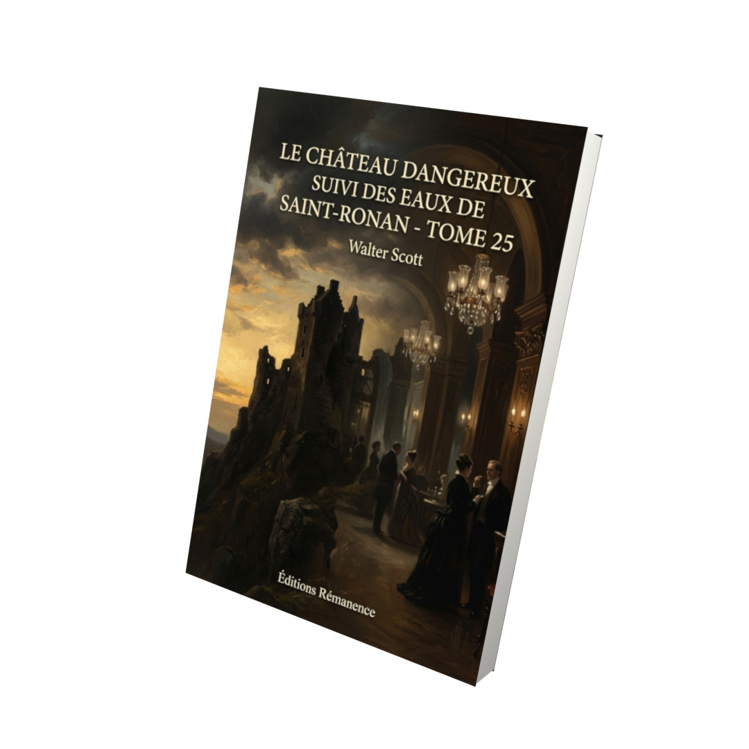 Livre Le Château dangereux suivi des Eaux de Saint-Ronan - Tome 25 par Walter Scott - Vue 3D - Editions Remanence