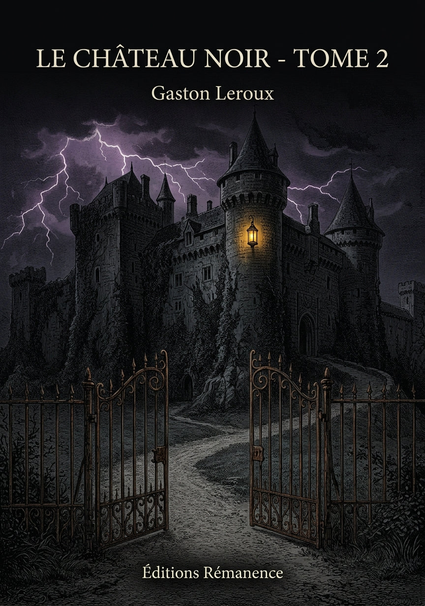 Livre Le Château noir - Tome 2 par Gaston Leroux - Couverture - Editions Remanence
