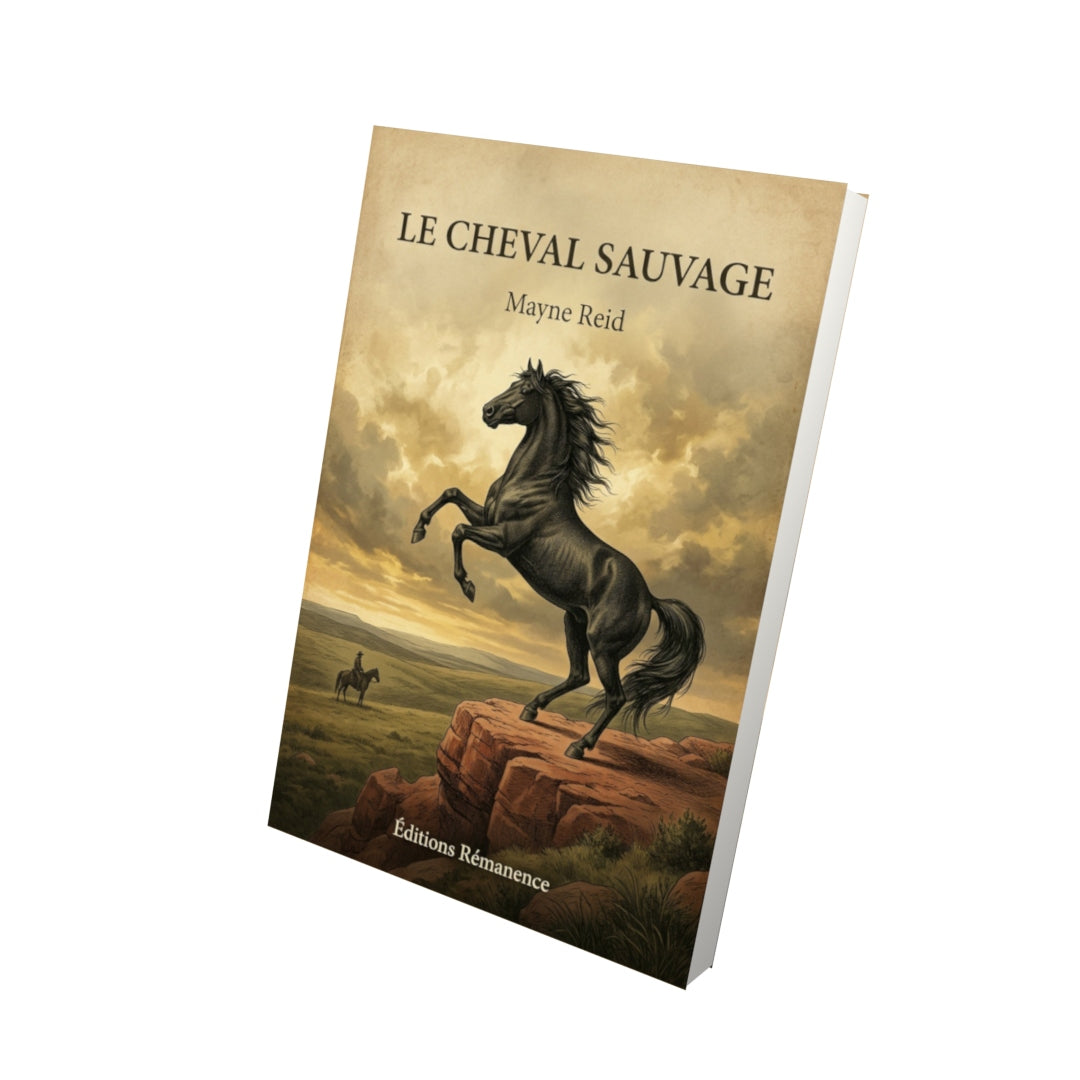 Livre Le cheval sauvage - Mayne Reid - Vue 3D - Editions Remanence