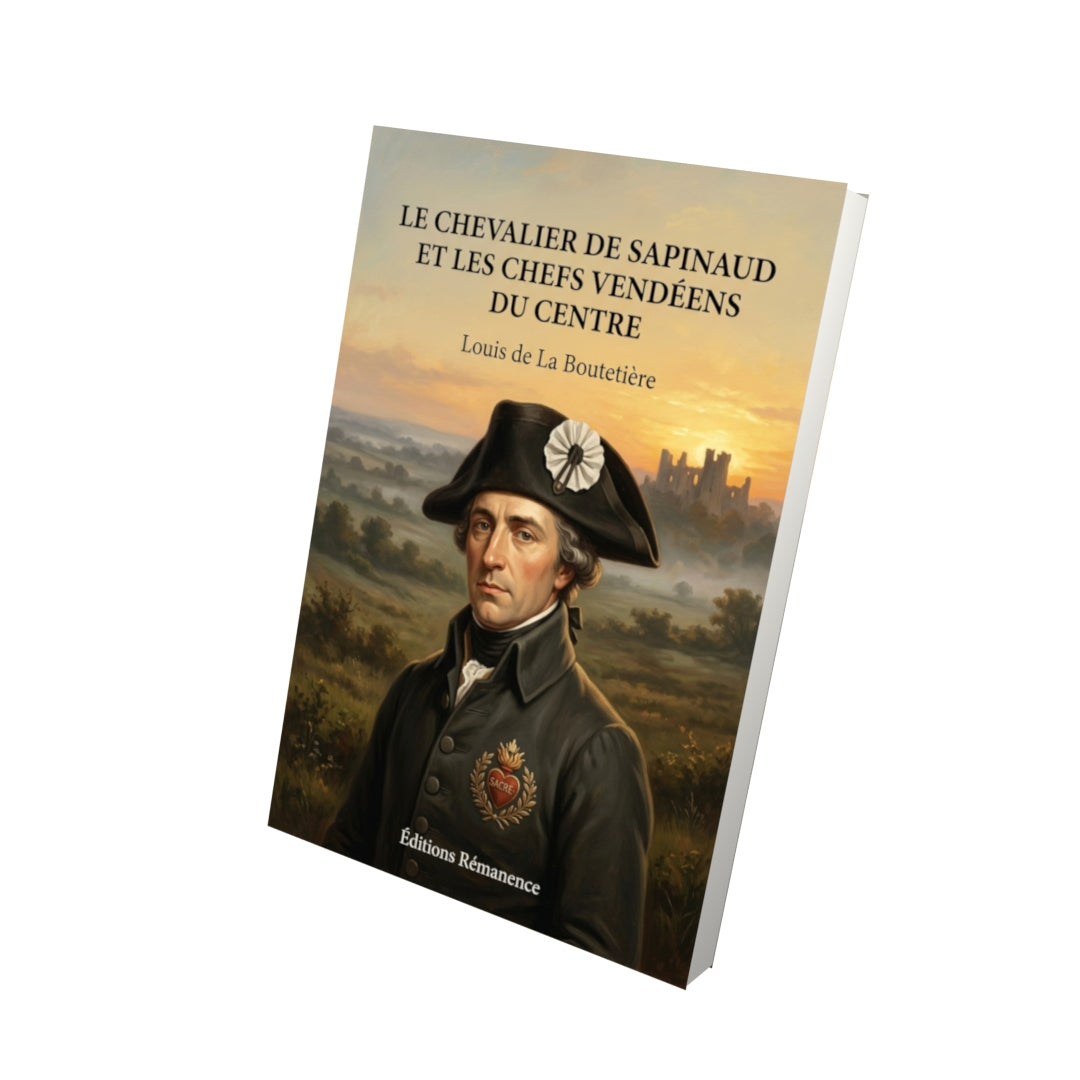 Livre Le chevalier de Sapinaud et les chefs vendéens du Centre par Louis de La Boutetière - Vue 3D - Editions Remanence