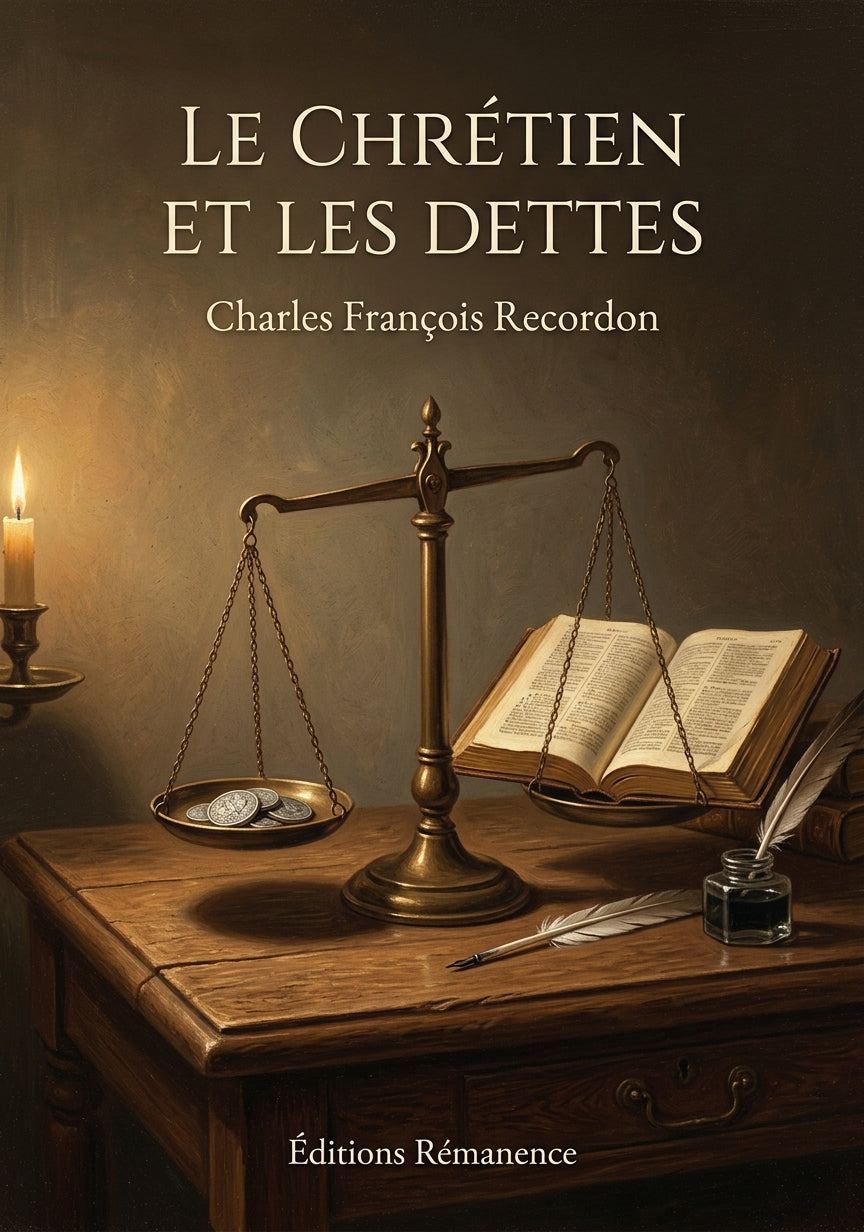 Livre Le chrétien et les dettes par Charles François Recordon - Couverture - Editions Remanence