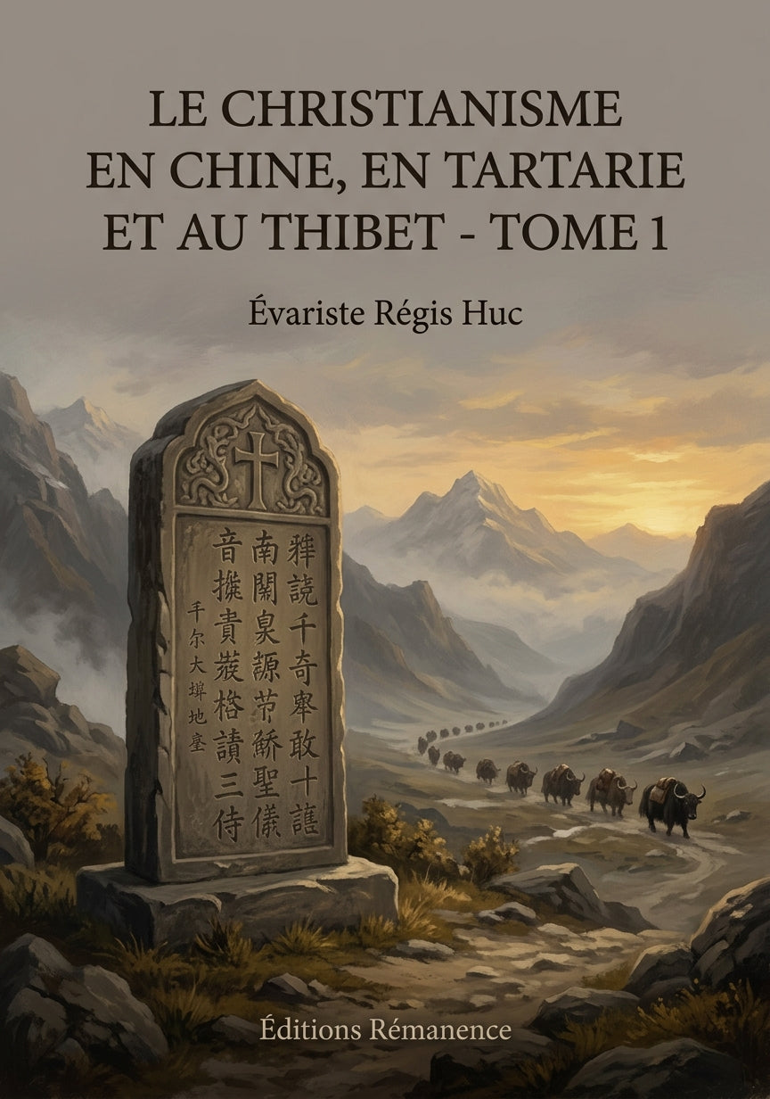 Livre Le Christianisme en Chine, en Tartarie et au Thibet - Tome 1 par Évariste Régis Huc - Couverture - Editions Remanence