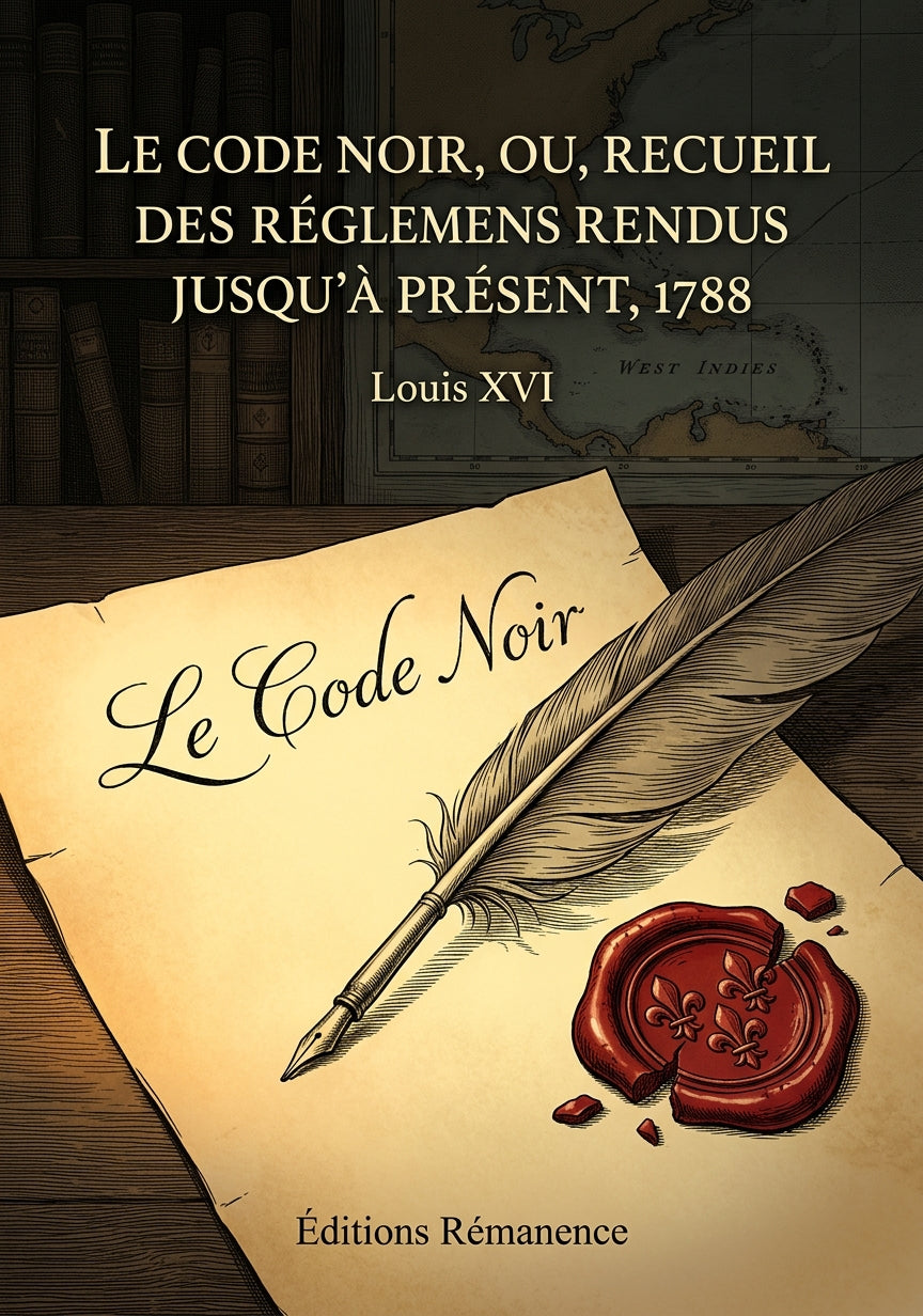 Livre Le code noir, ou, Recueil des réglemens rendus jusqu'à présent, 1788 par Louis XVI - Couverture - Editions Remanence