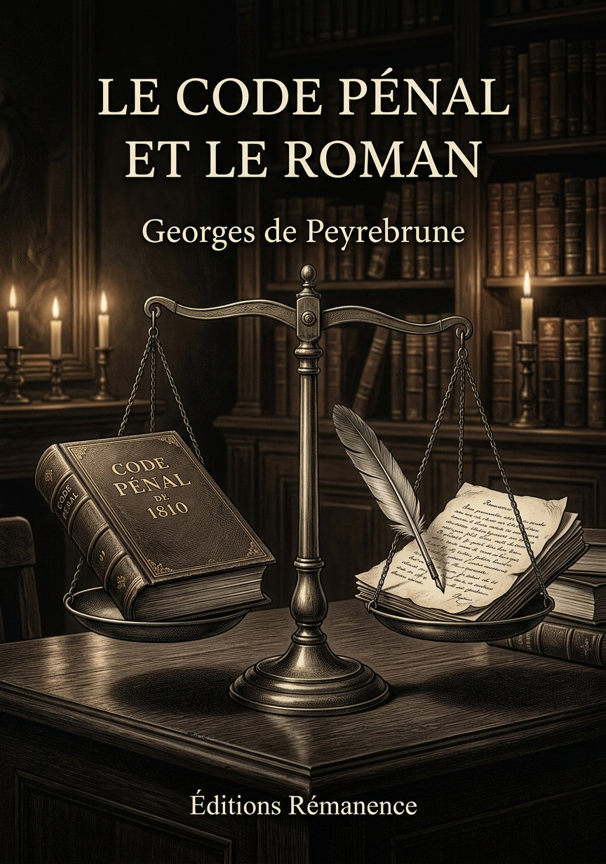 Livre Le Code pénal et le roman par Georges de Peyrebrune - Couverture - Editions Remanence