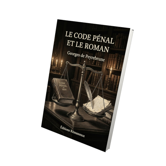Livre Le Code pénal et le roman par Georges de Peyrebrune - Vue 3D - Editions Remanence
