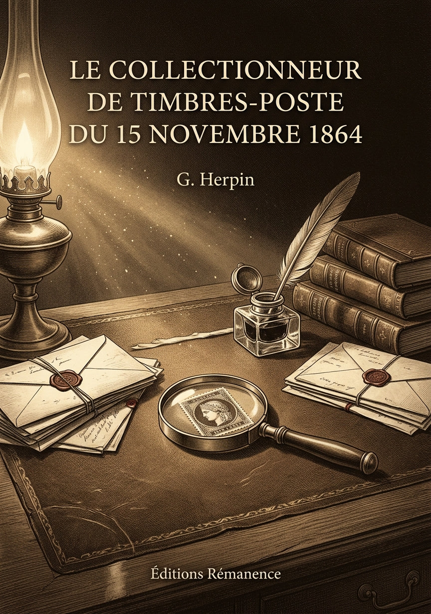 Livre Le Collectionneur de timbres-poste du 15 novembre 1864 par G. Herpin - Couverture - Editions Remanence