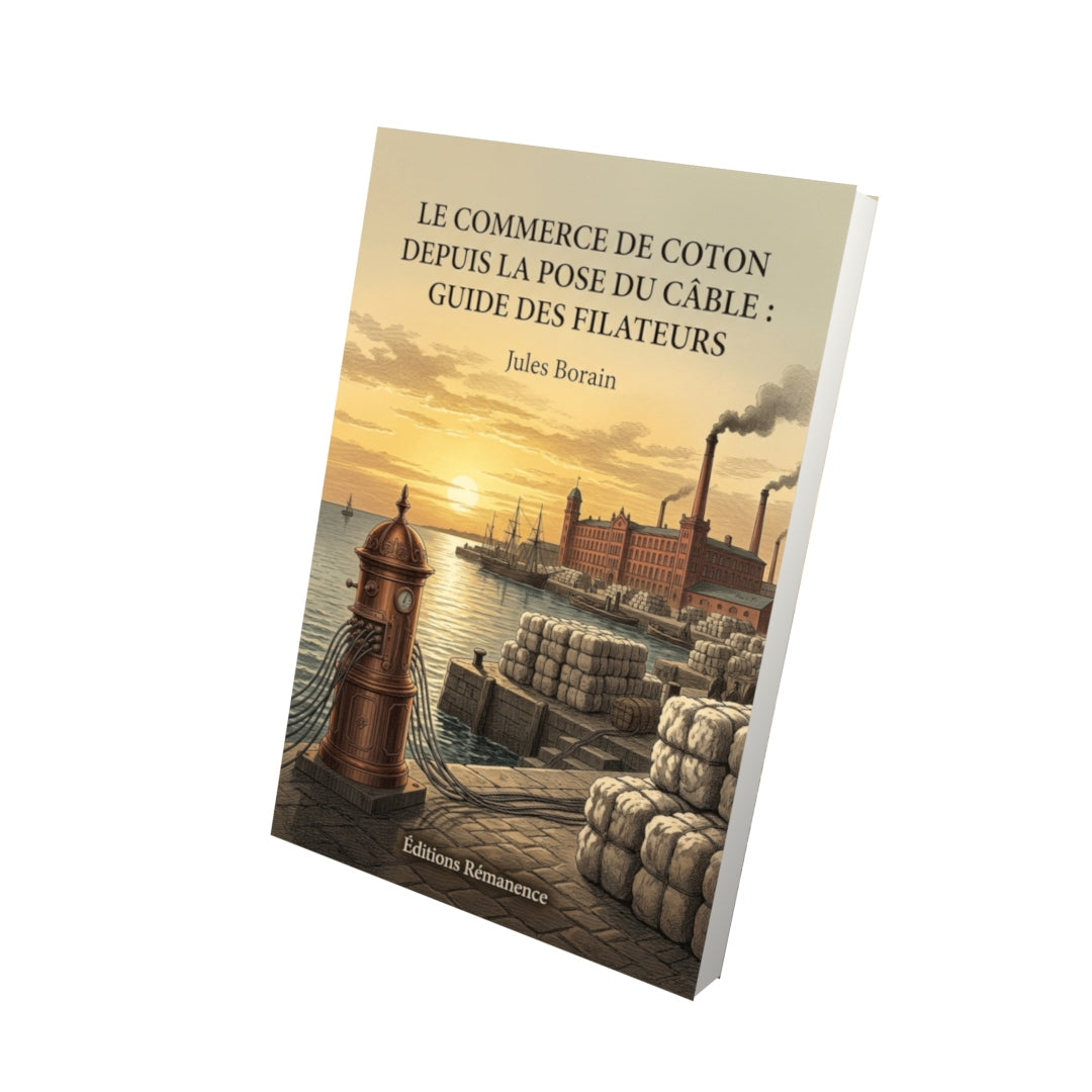 Livre Le Commerce de coton depuis la pose du câble : guide des filateurs par Jules Borain - Vue 3D - Editions Remanence