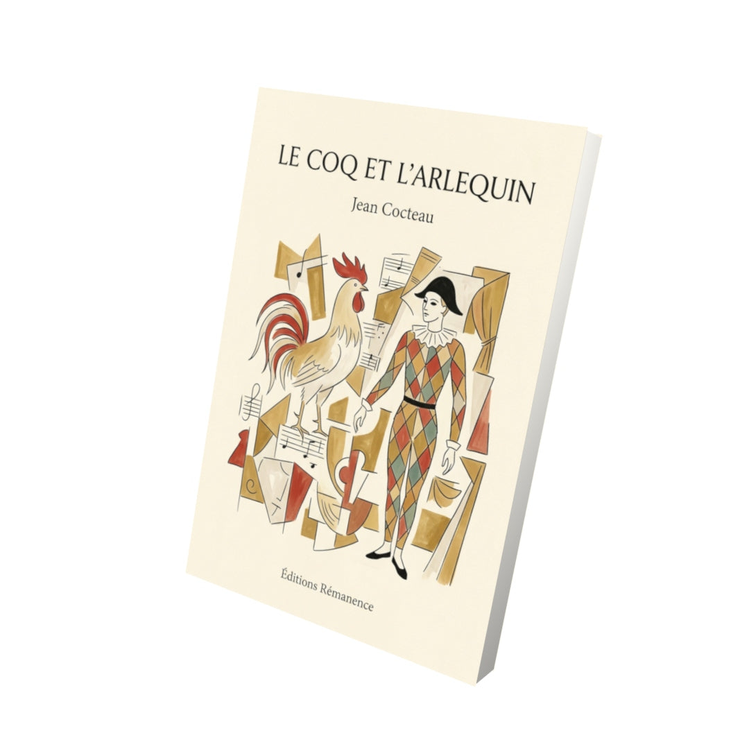 Livre Le Coq et l’Arlequin par Jean Cocteau - Vue 3D - Editions Remanence
