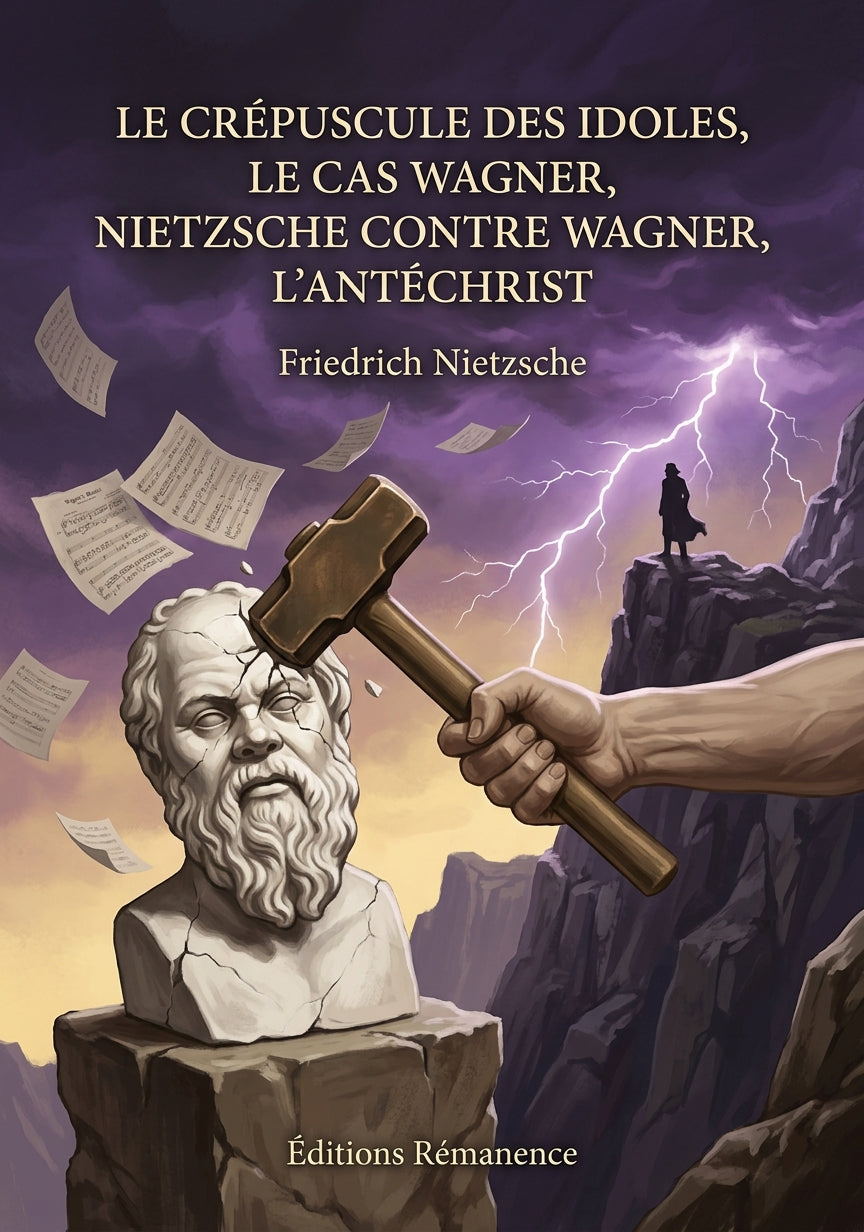 Livre Le Crépuscule des Idoles, Le Cas Wagner, Nietzsche contre Wagner, L’Antéchrist par Friedrich Nietzsche - Couverture - Editions Remanence