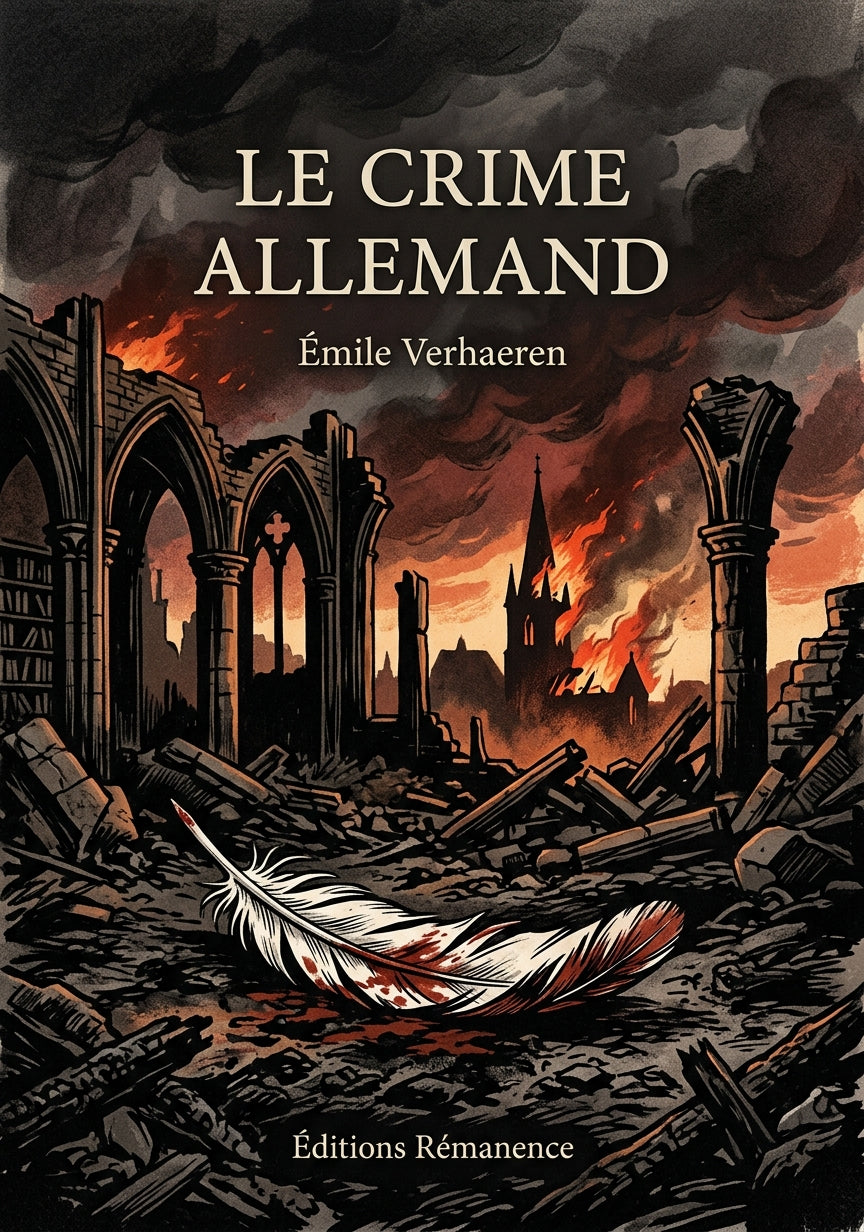Livre Le Crime allemand par Émile Verhaeren - Couverture - Editions Remanence