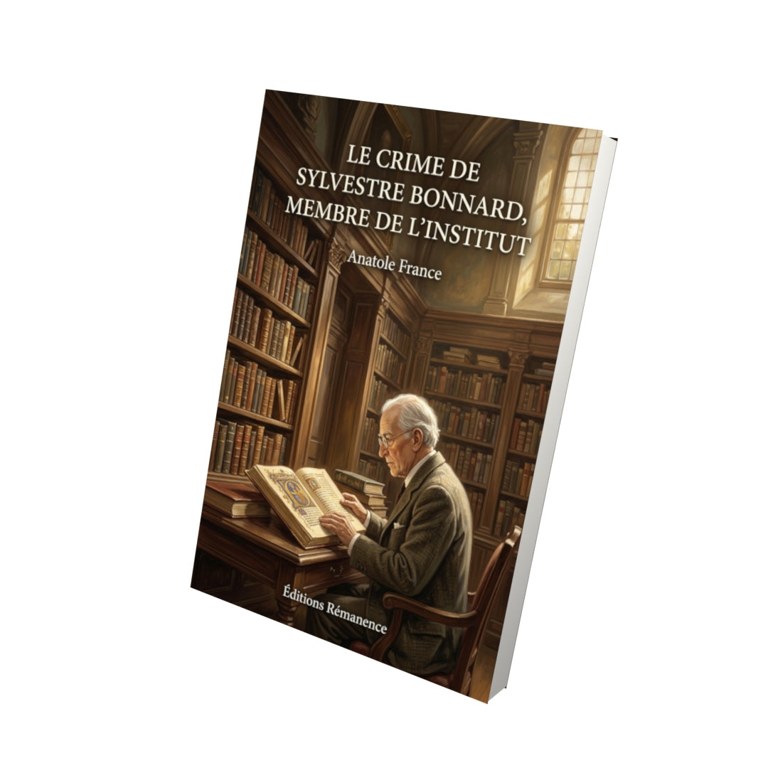 Livre Le crime de Sylvestre Bonnard, membre de l’Institut par Anatole France - Vue 3D - Editions Remanence
