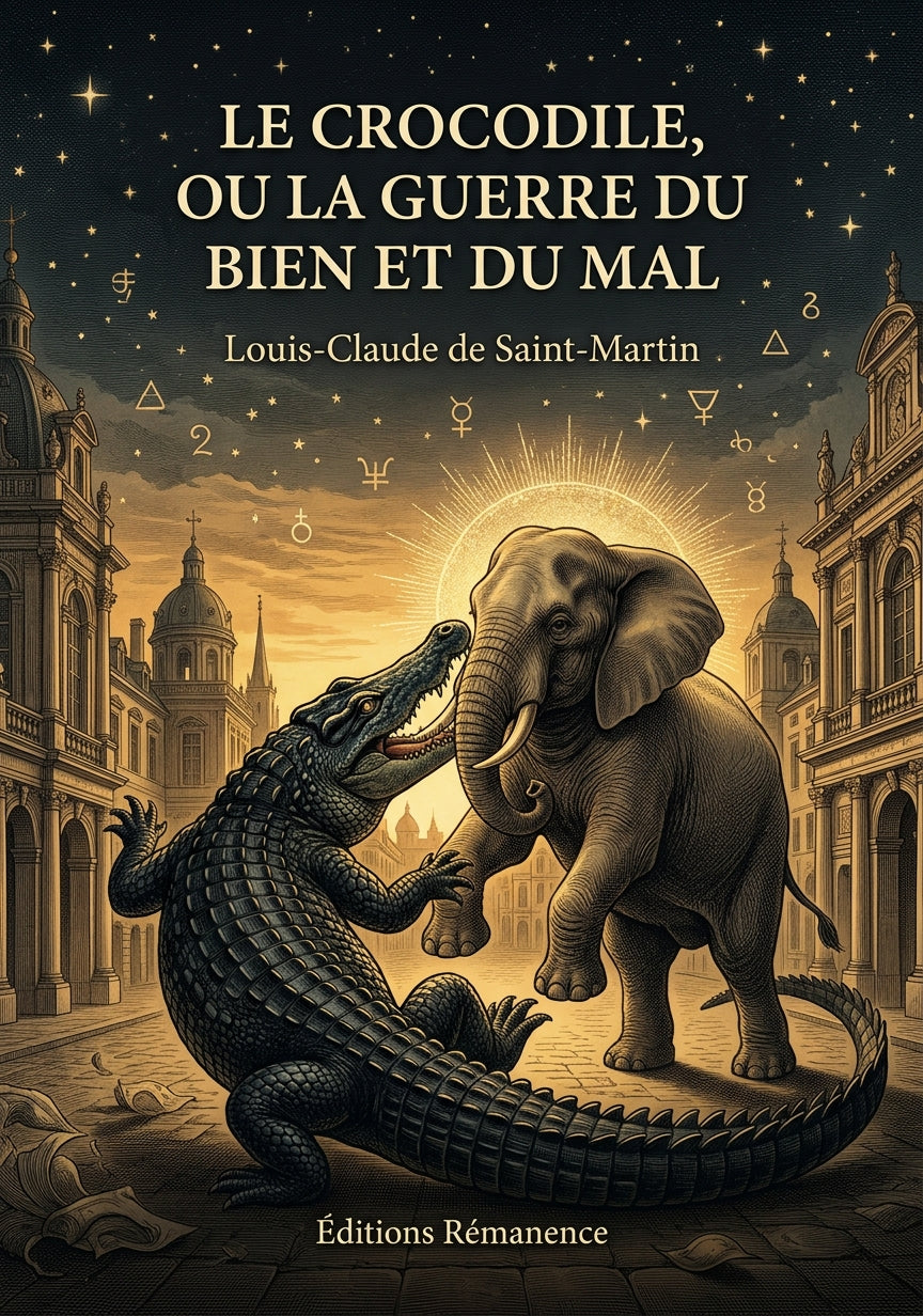 Livre Le Crocodile, ou La Guerre du bien et du mal par Louis-Claude de Saint-Martin - Couverture - Editions Remanence