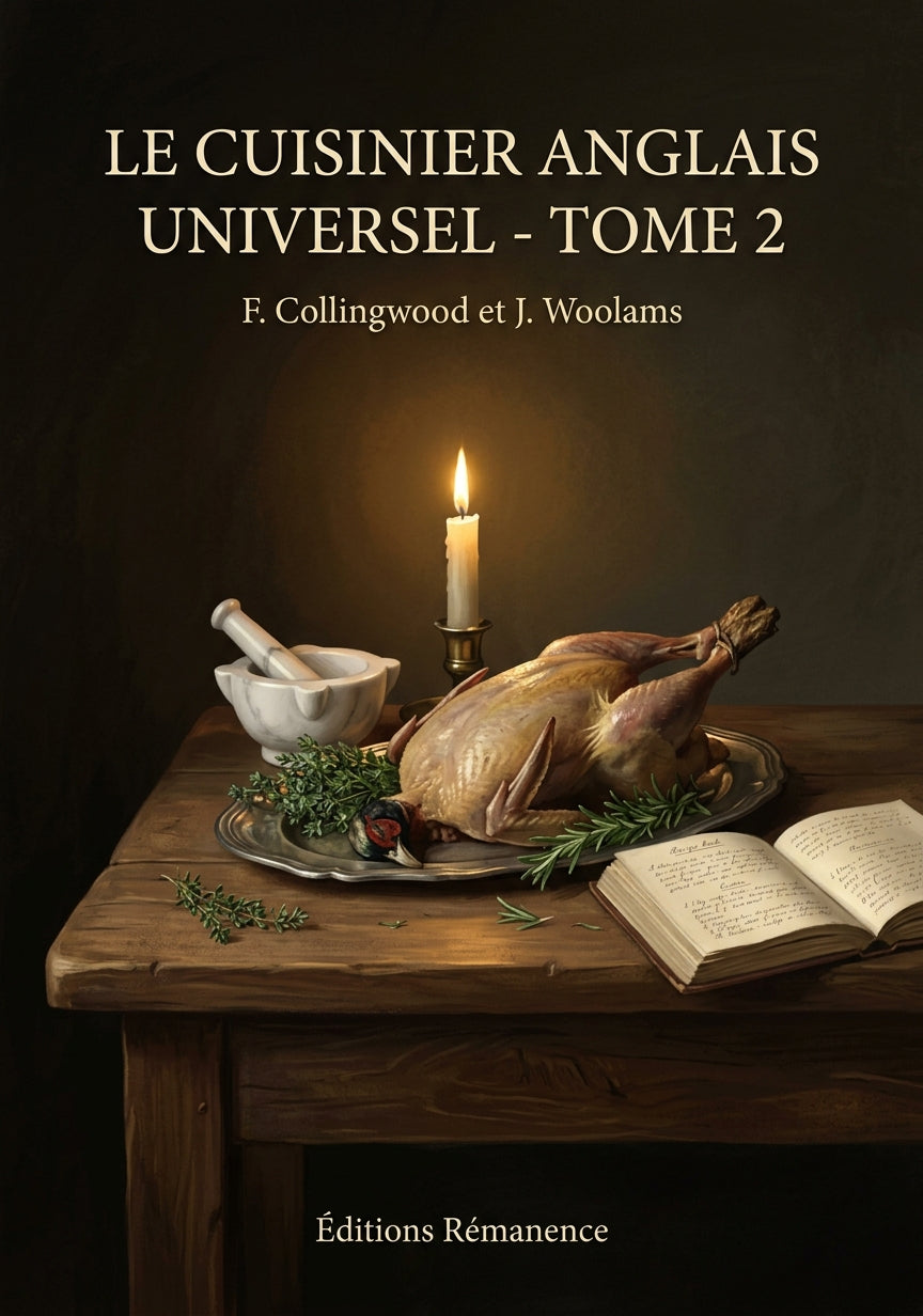 Livre Le cuisinier anglais universel - Tome 2 par F. Collingwood et J. Woolams - Couverture - Editions Remanence