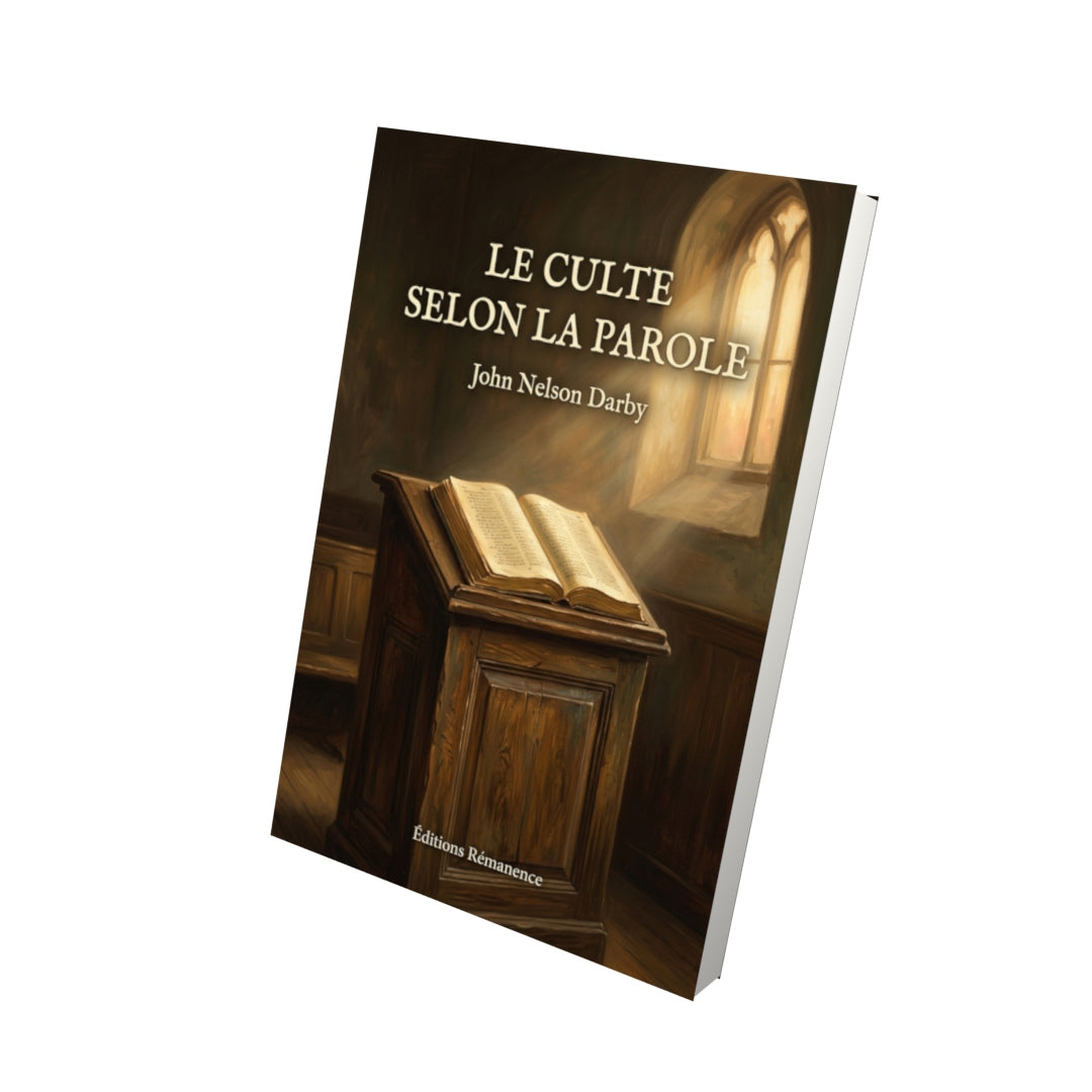 Livre Le culte selon la Parole par John Nelson Darby - Vue 3D - Editions Remanence