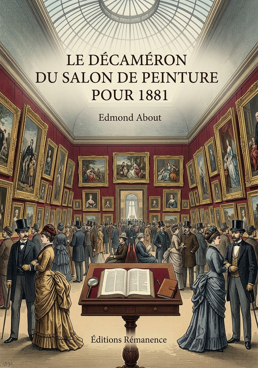 Livre Le Décaméron du salon de peinture pour 1881 par Edmond About - Couverture - Editions Remanence