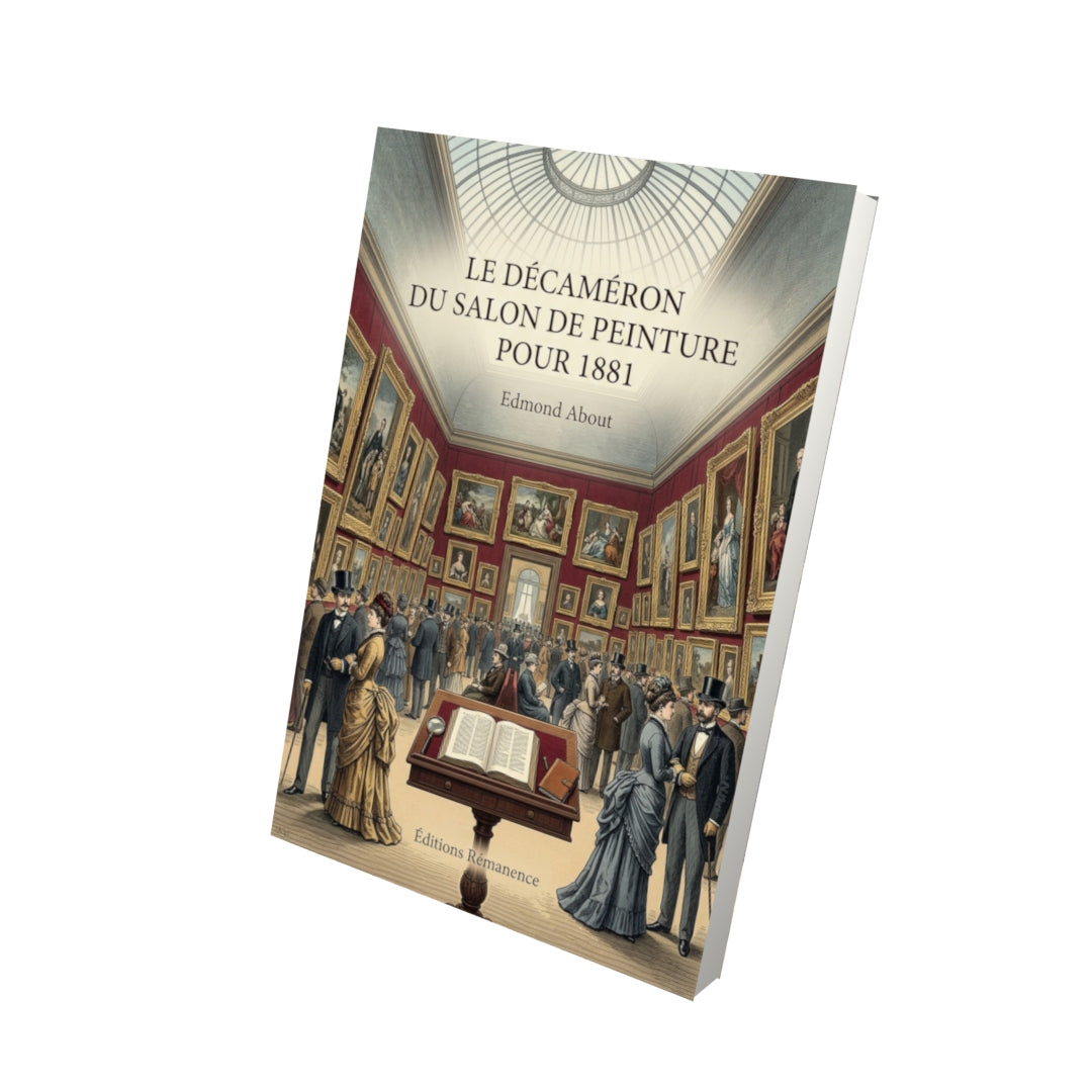 Livre Le Décaméron du salon de peinture pour 1881 par Edmond About - Vue 3D - Editions Remanence