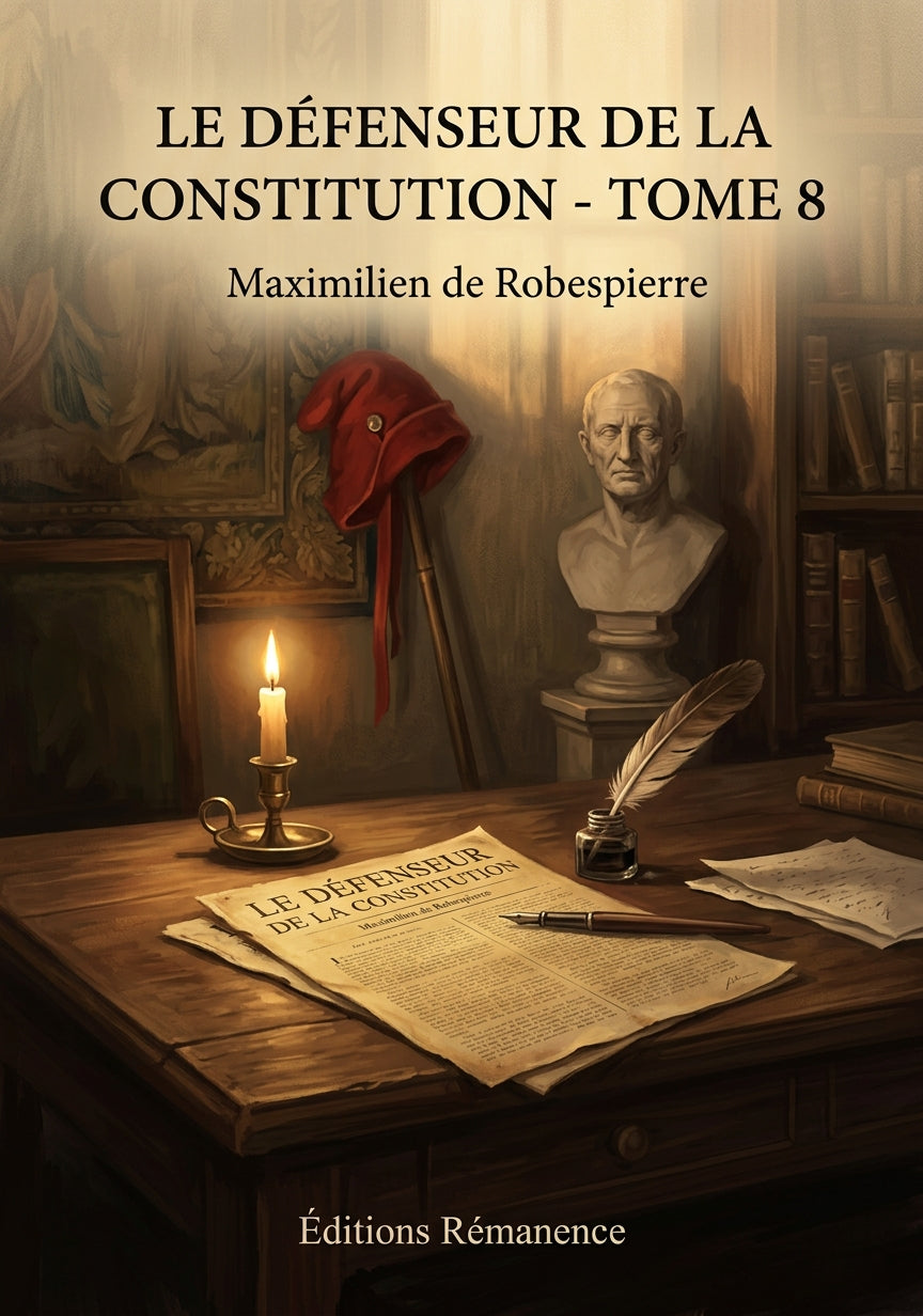 Livre Le Défenseur de la Constitution - Tome 8 par Maximilien de Robespierre - Couverture - Editions Remanence