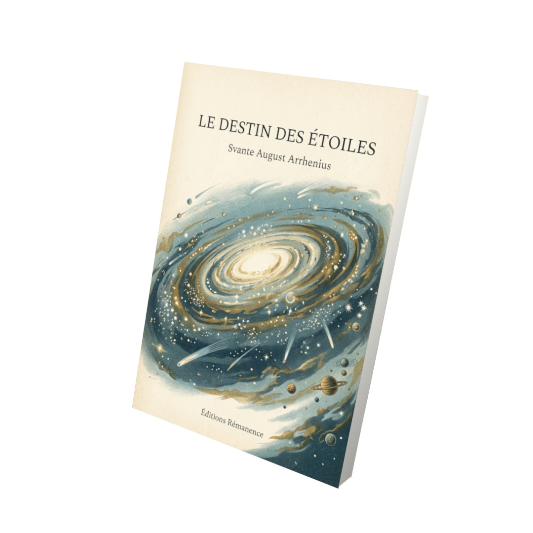 Livre Le Destin des étoiles par Svante August Arrhenius - Vue 3D - Editions Remanence