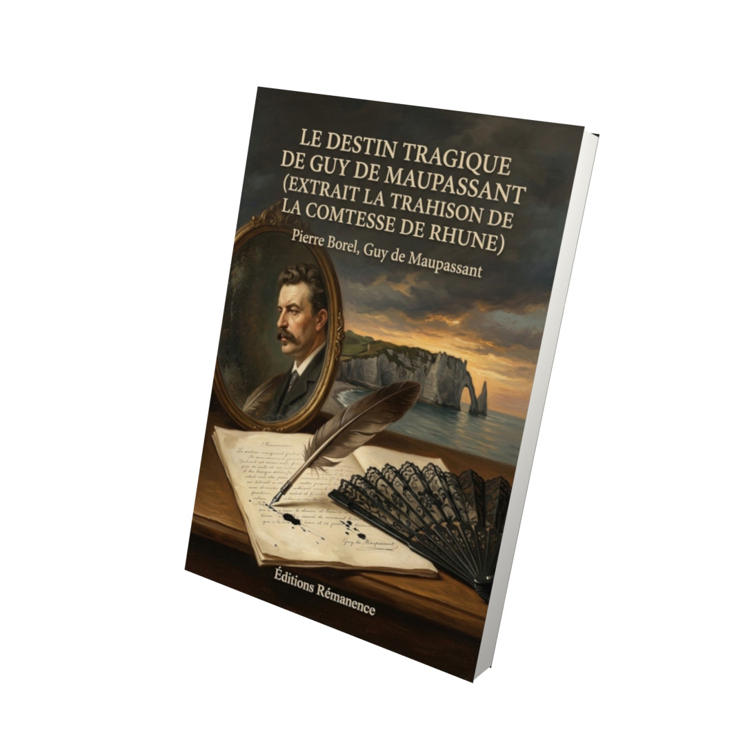Livre Le Destin tragique de Guy de Maupassant (extrait La Trahison de la comtesse de Rhune) par Pierre Borel, Guy de Maupassant - Vue 3D - Editions Remanence
