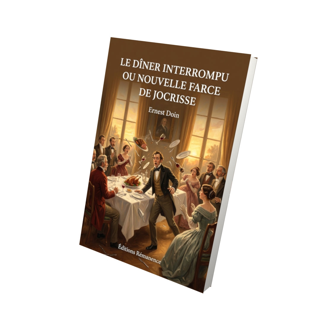 Livre Le dîner interrompu ou Nouvelle farce de Jocrisse par Ernest Doin - Vue 3D - Editions Remanence