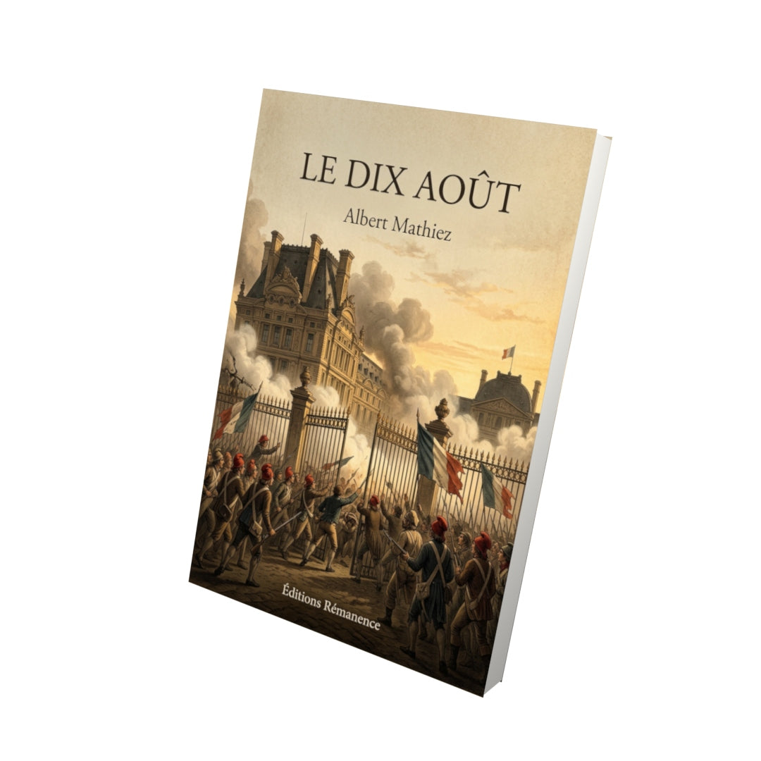 Livre Le dix août par Albert Mathiez - Vue 3D - Editions Remanence