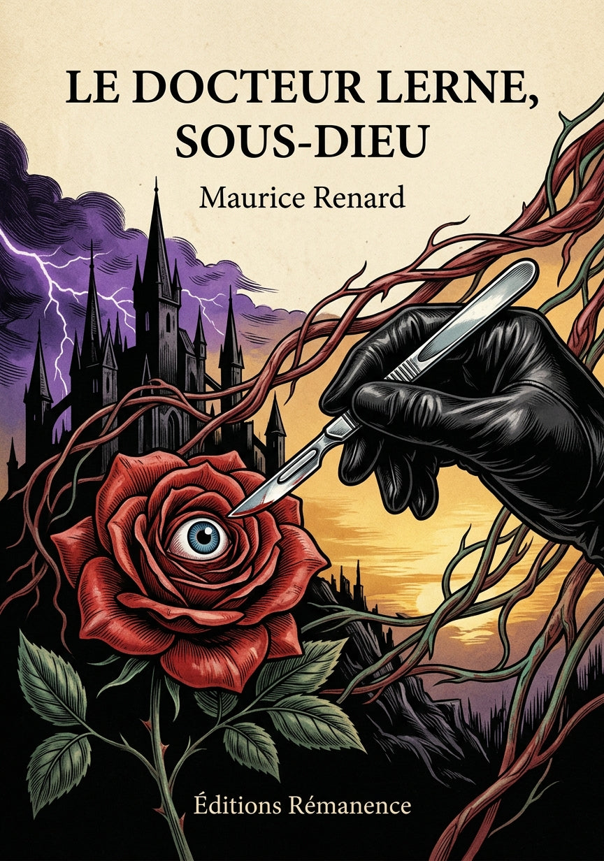 Livre Le Docteur Lerne, sous-dieu par Maurice Renard - Couverture - Editions Remanence