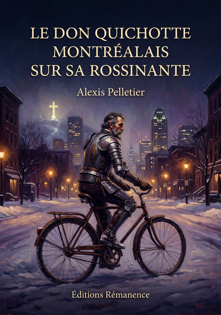 Livre Le Don Quichotte montréalais sur sa rossinante par Alexis Pelletier - Couverture - Editions Remanence