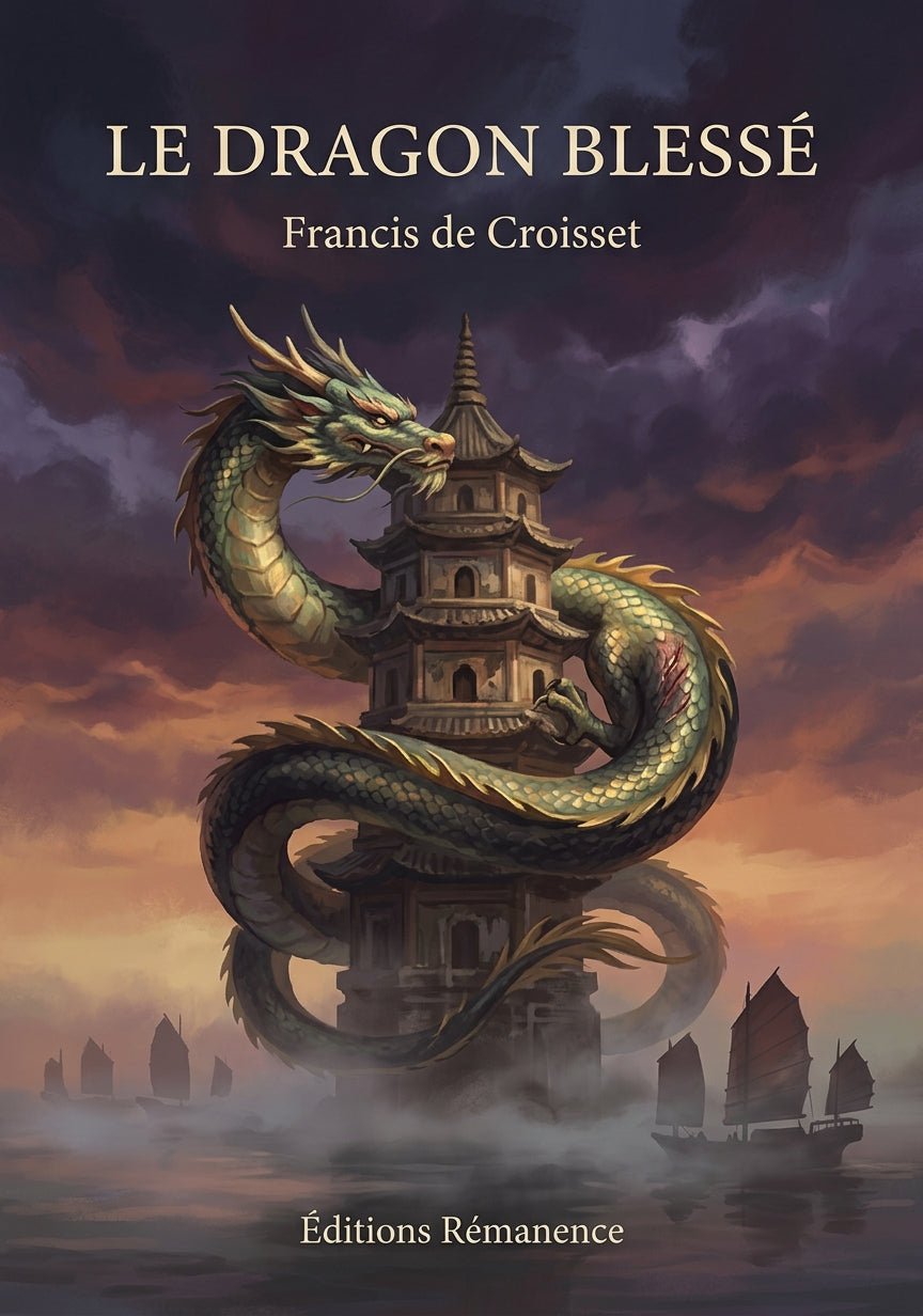 Livre Le Dragon blessé par Francis de Croisset - Couverture - Editions Remanence